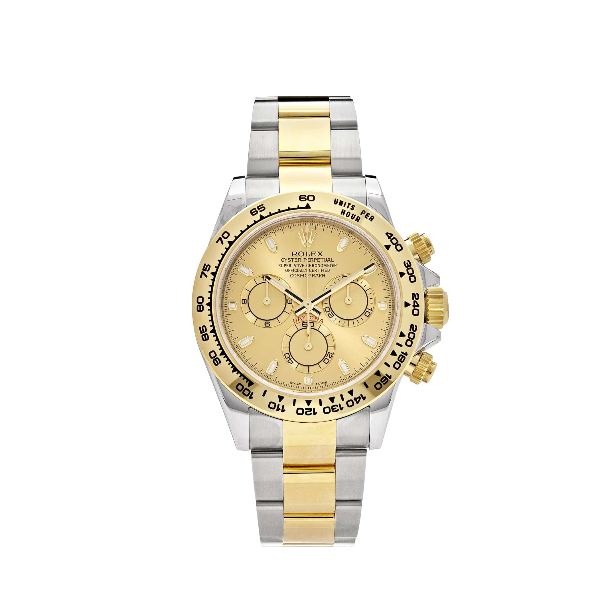 Luxury Watch Rolex Daytona Yellow Gold Steel Champagne Dial 116503 Wrist Aficionado