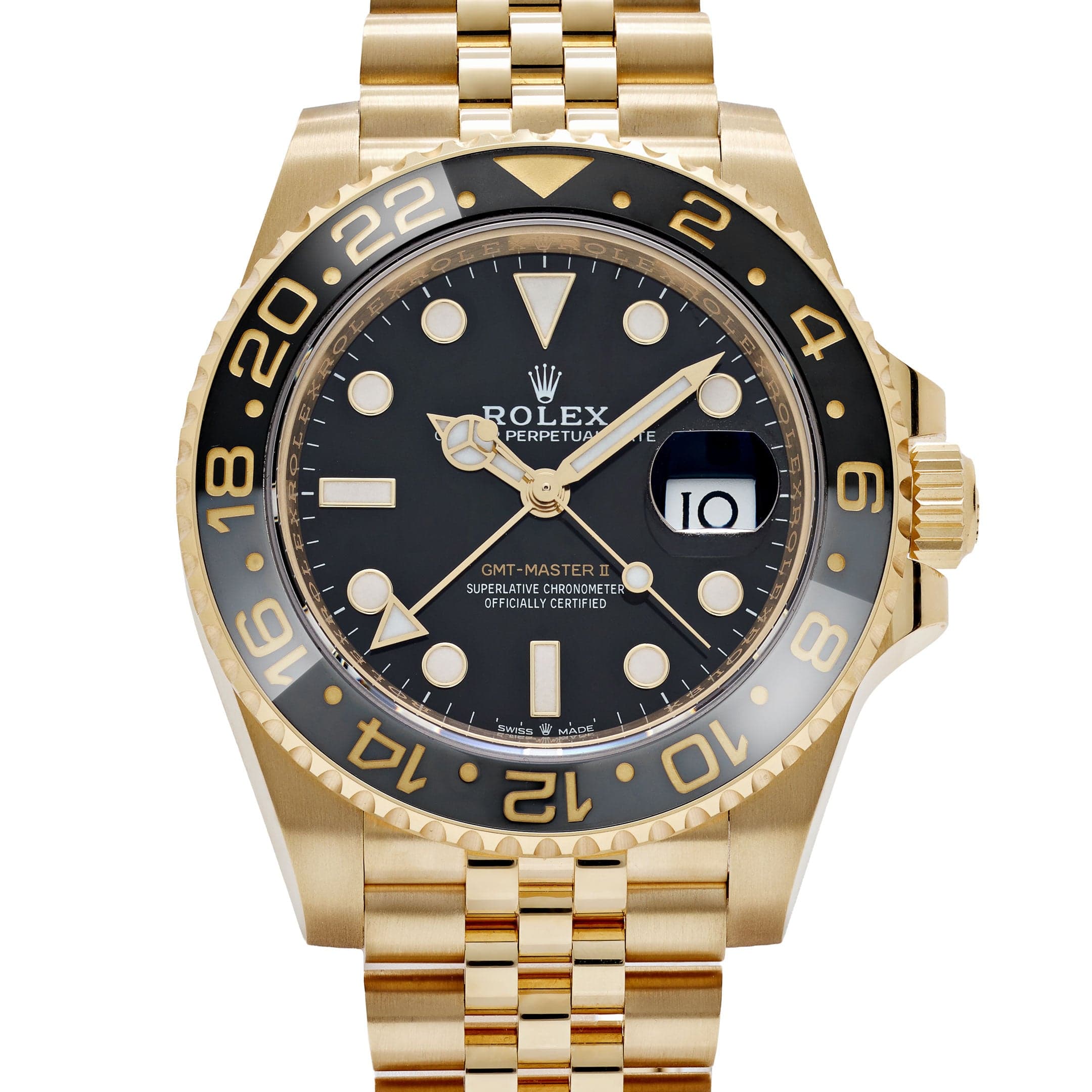Rolex GMT-Master II 126718GRNR Yellow Gold Black Dial Jubilee (2024)