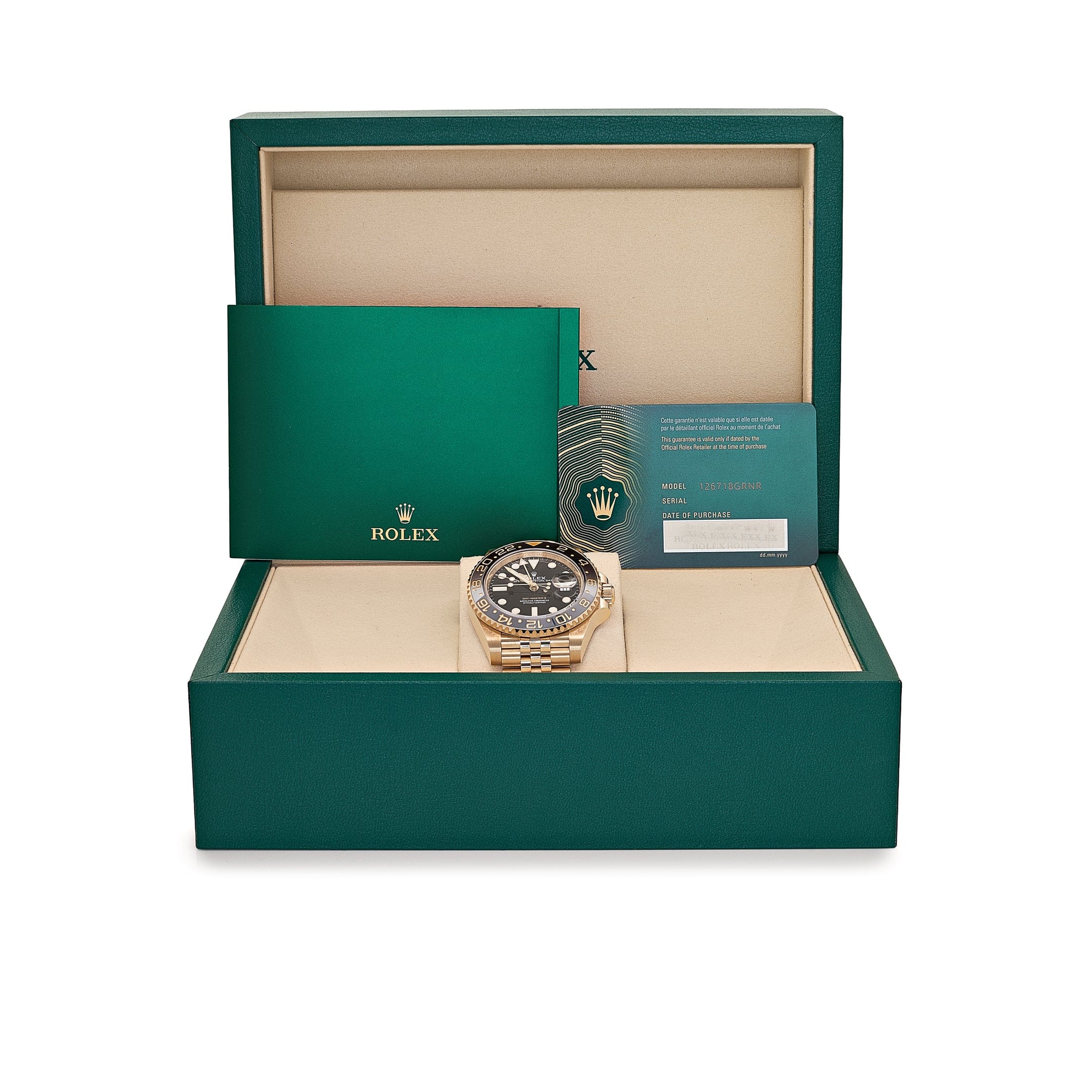 Rolex GMT-Master II 126718GRNR Yellow Gold Black Dial Jubilee (2025)
