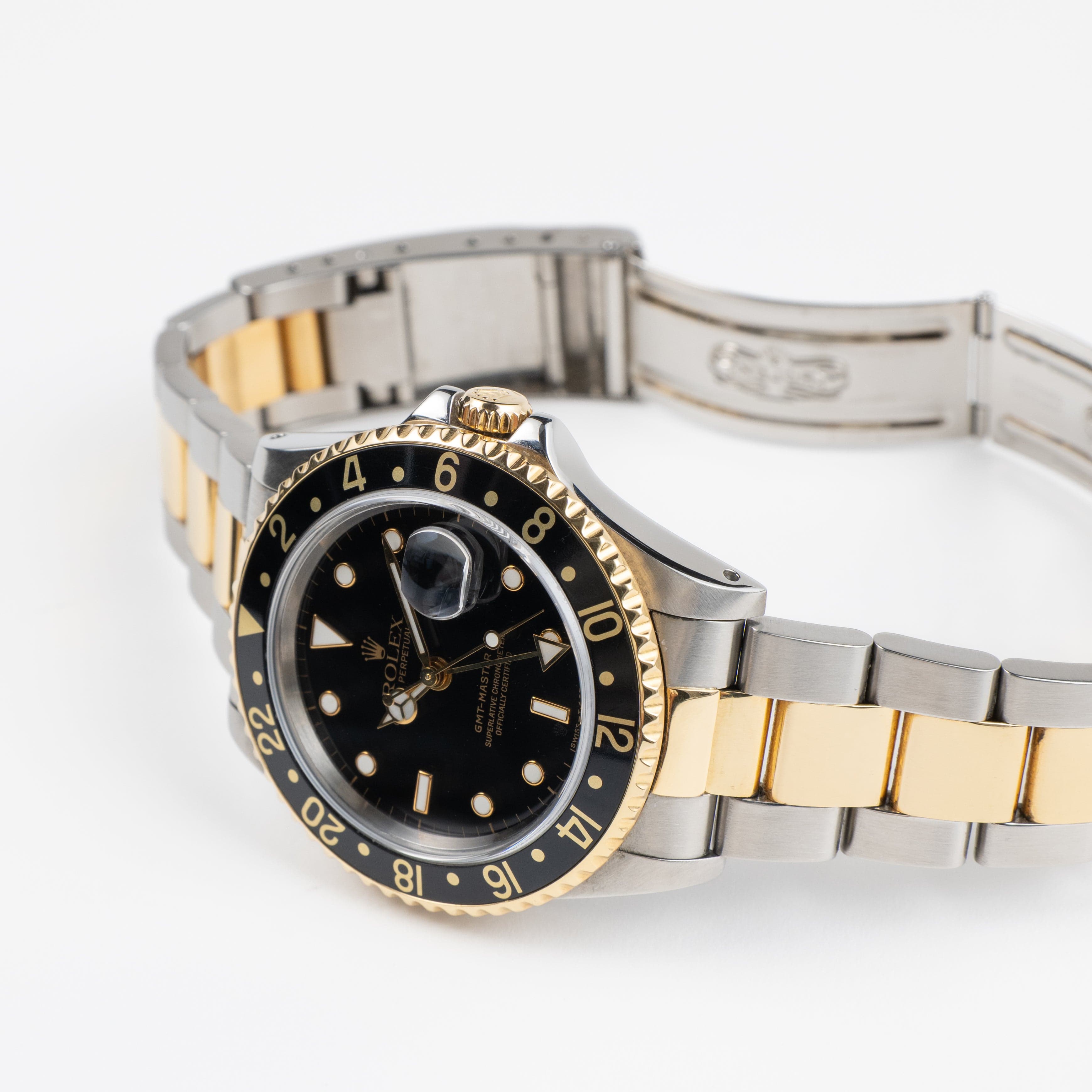 Rolex GMT-Master II 16713 Stainless Steel Yellow Gold Black Dial (1997)