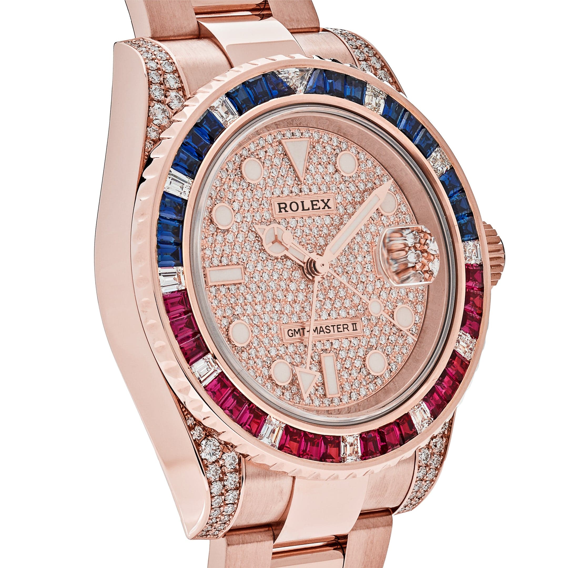 Rolex GMT Master II Rose Gold Sapphire & Rubies 126755SARU wrist aficionado