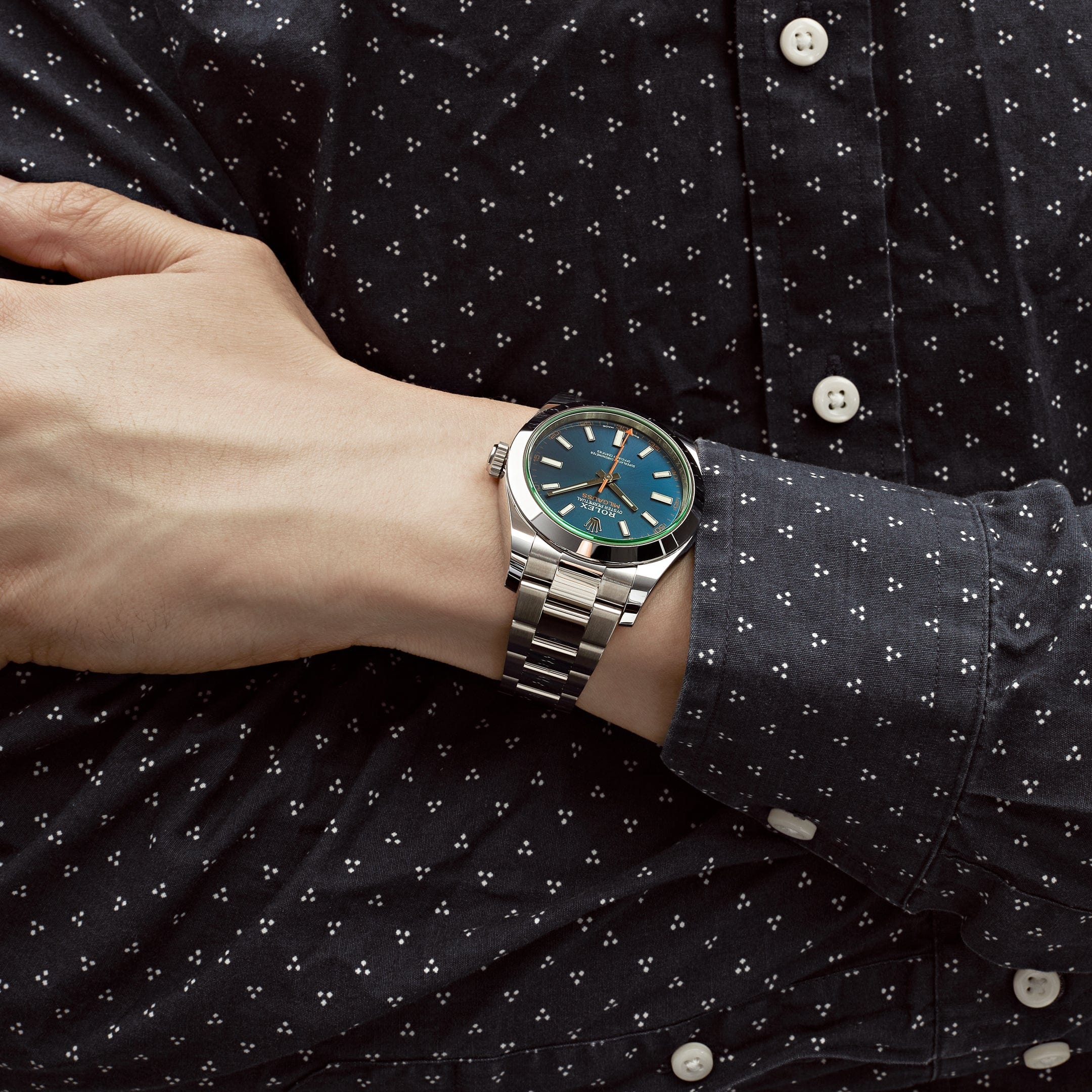 Rolex Milgauss 40mm Stainless Steel Blue Dial 116400GV Wrist Aficionado