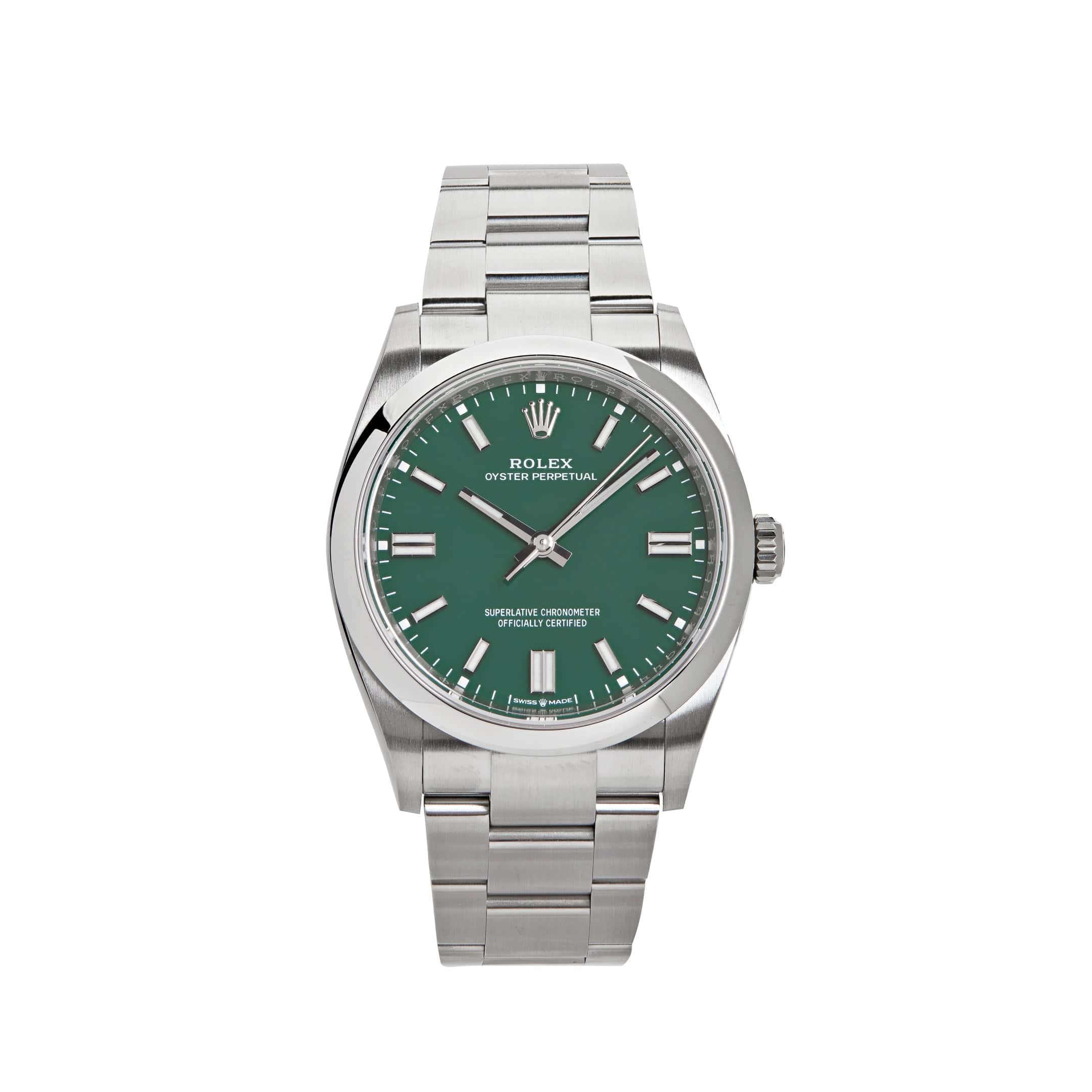Rolex Oyster Perpetual 126000 Stainless Steel Green Dial (2023)
