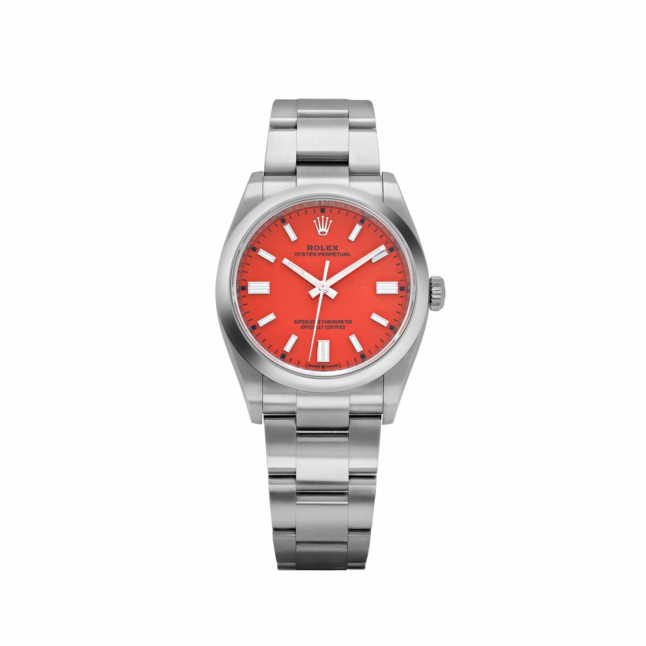 Rolex Oyster Perpetual 36 126000 Stainless Steel Coral Red Dial (2020)