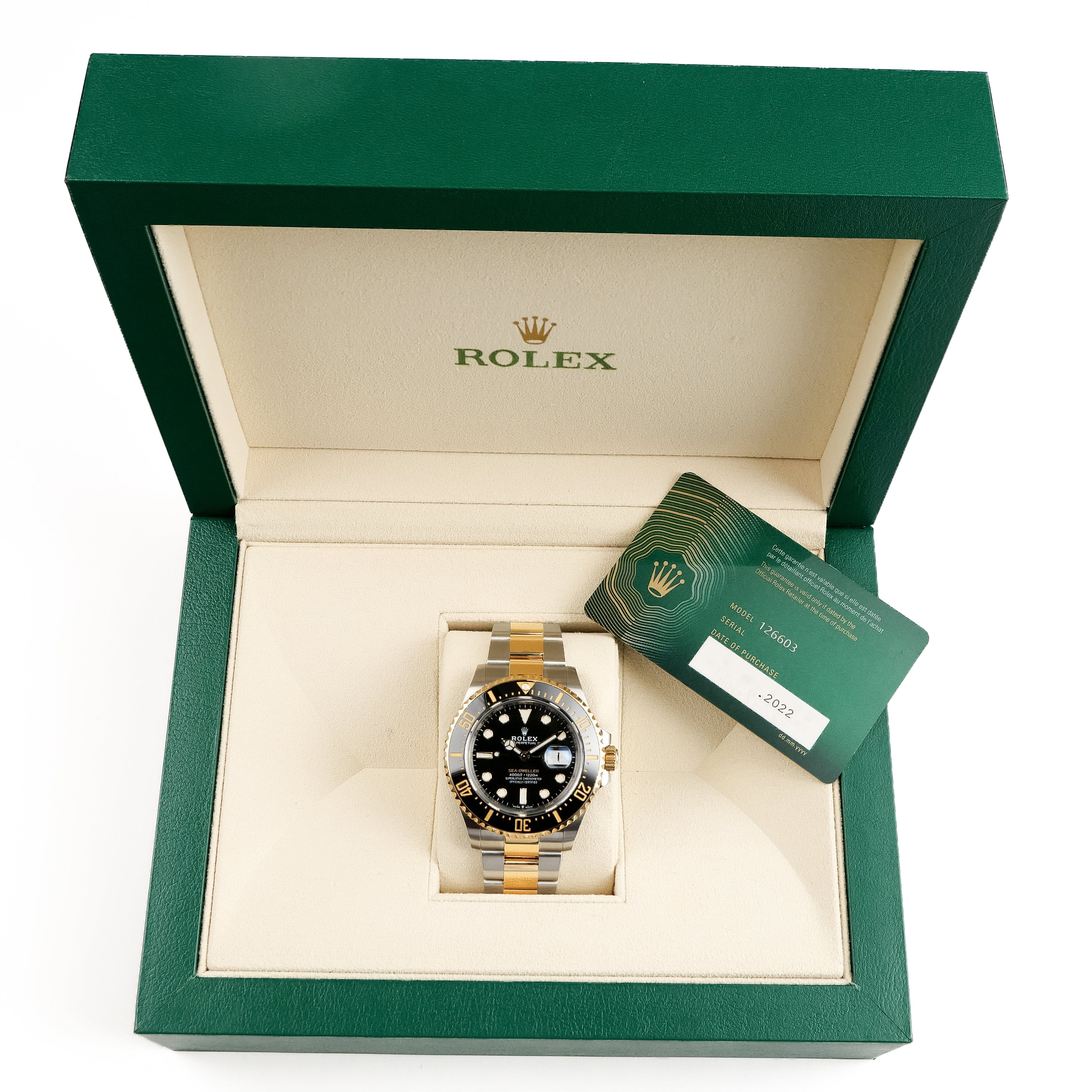 Rolex Sea-Dweller 126603 Stainless Steel Yellow Gold Black Dial (2022)