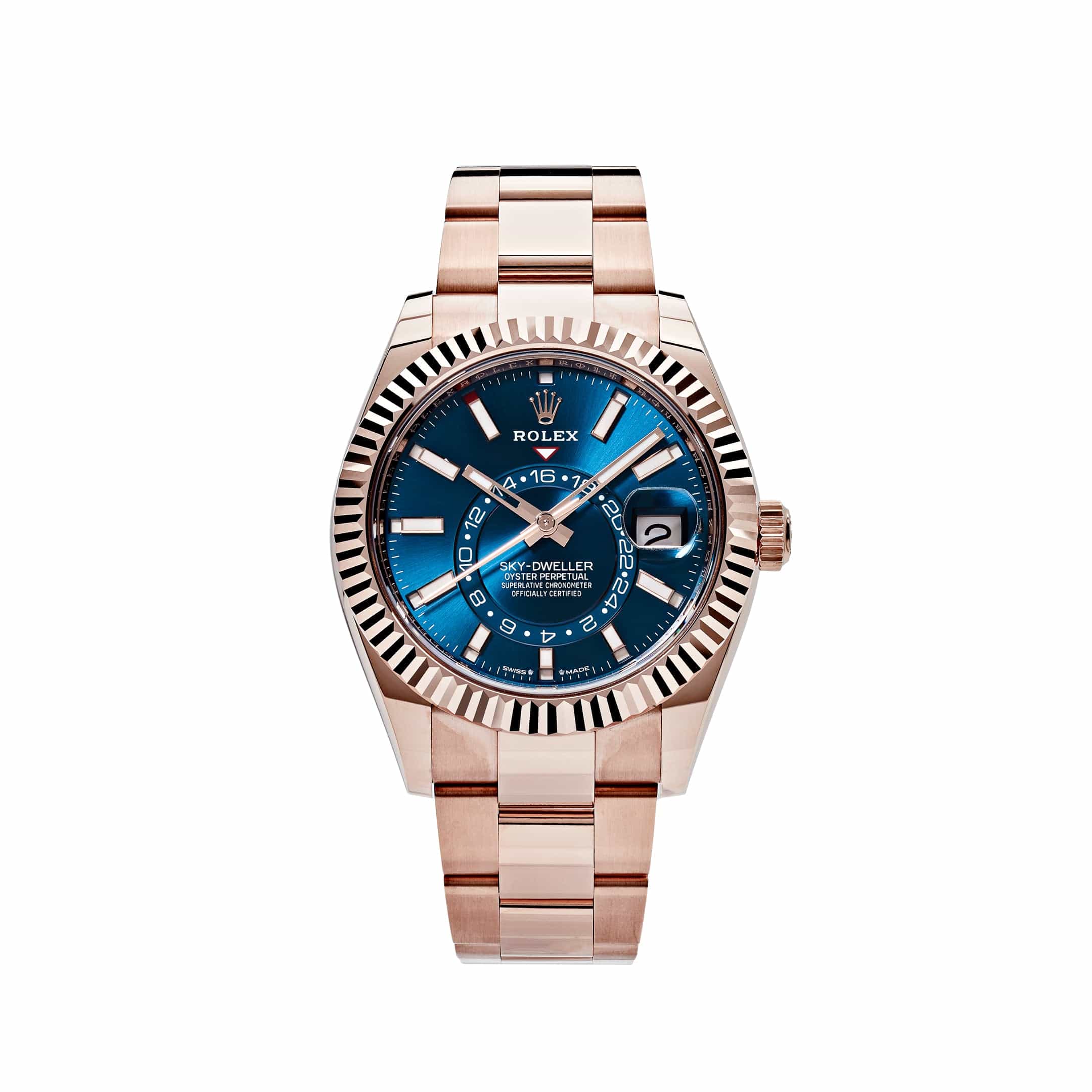 Rolex Sky-Dweller Rose Gold Blue Dial 336935 Wrist Aficionado