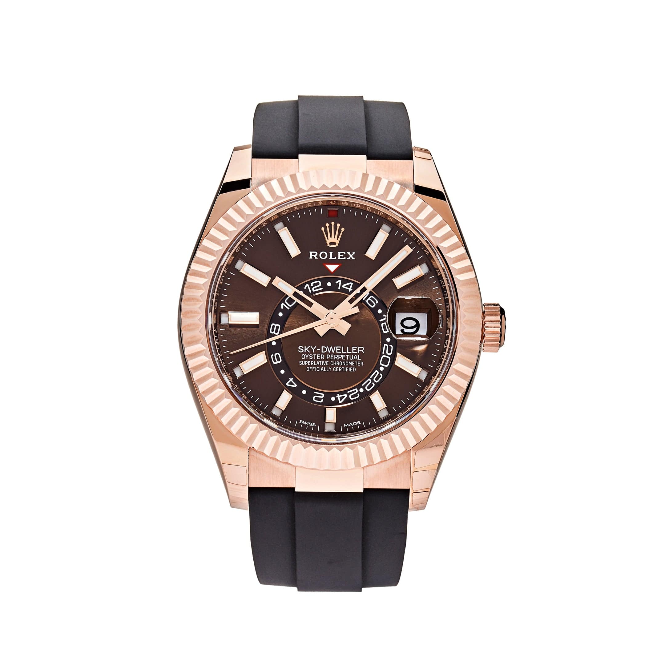Rolex Sky-Dweller Rose Gold Brown Dial 326235 Wrist Aficionado