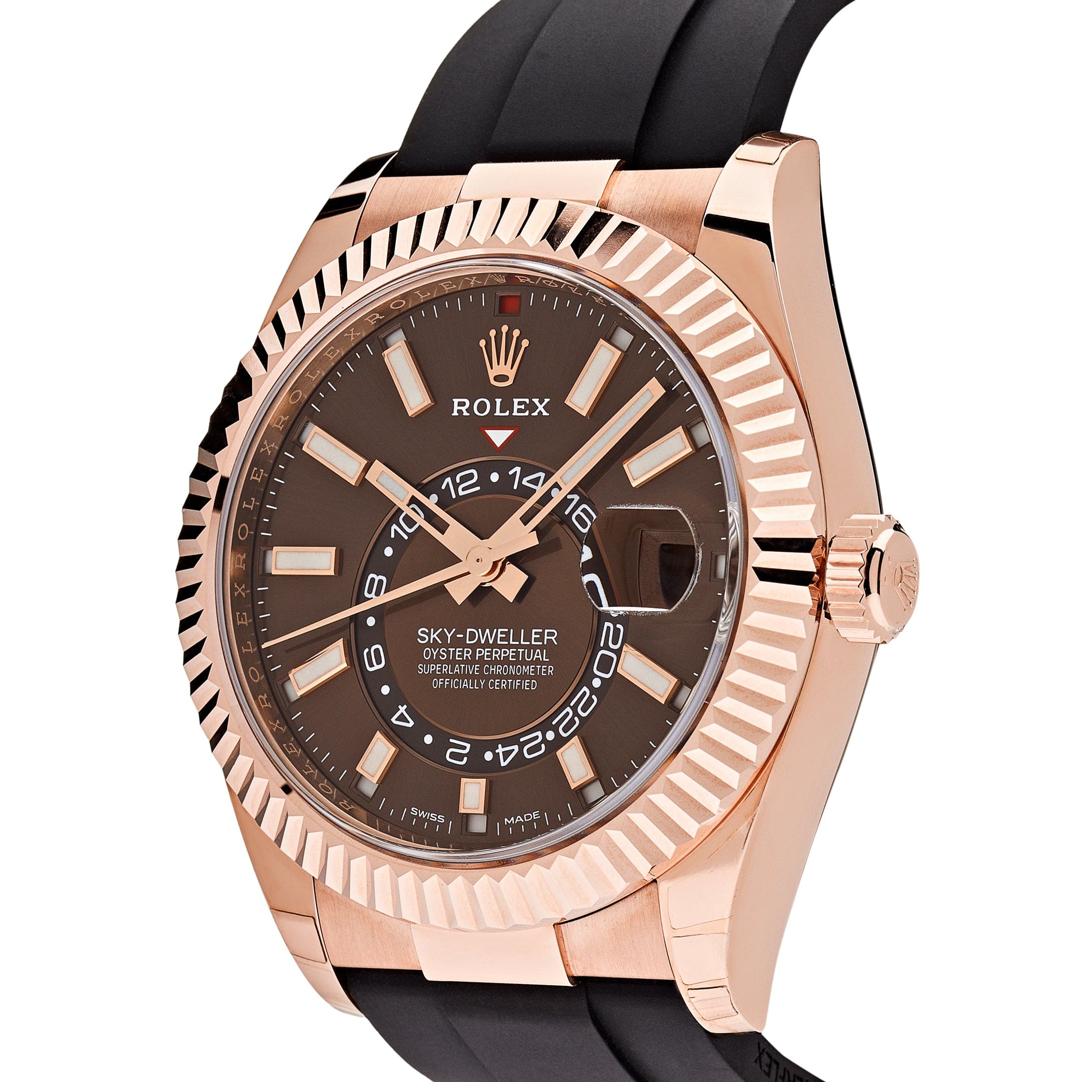 Rolex Sky-Dweller Rose Gold Brown Dial 326235 Wrist Aficionado