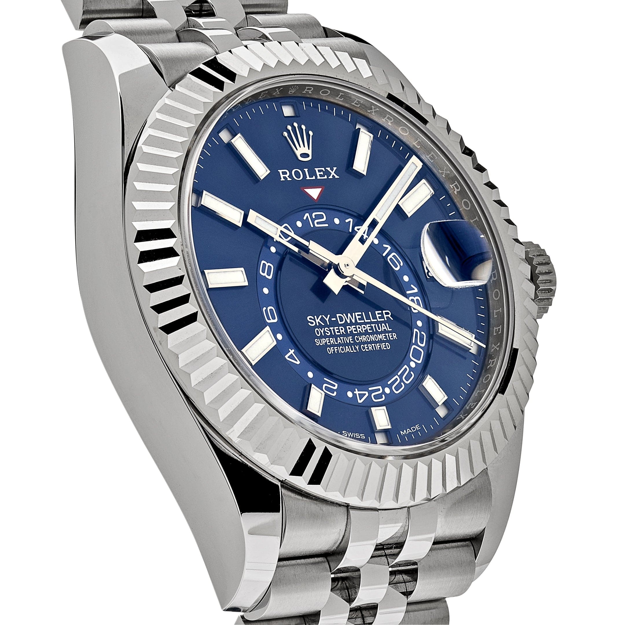 Luxury Watch Rolex Sky-Dweller Stainless Steel Blue Dial Jubilee Bracelet 326934 Wrist Aficionado