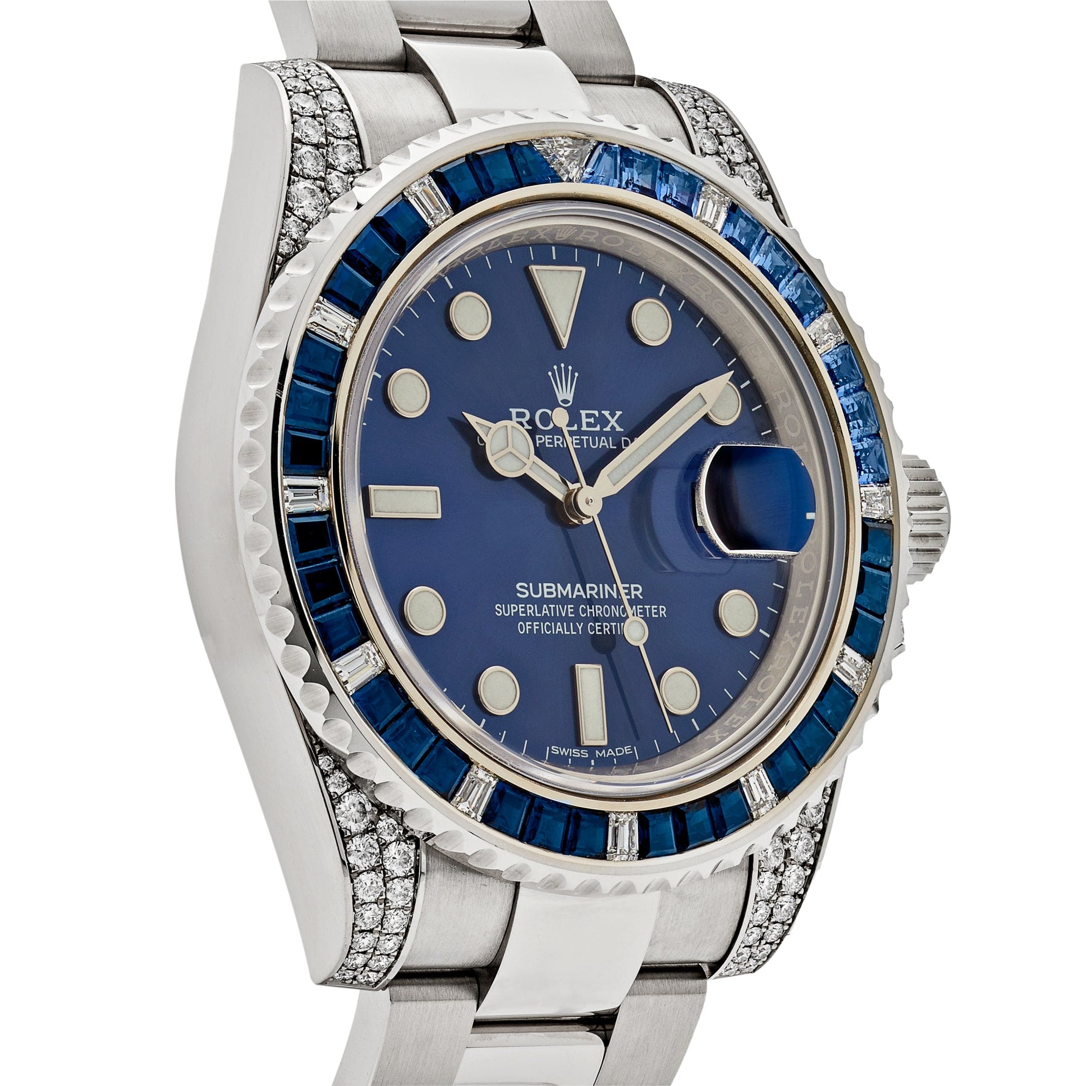 Rolex Submariner White Gold Oyster Sapphire and Diamond Bezel Blue Dial 116659SABR (2019)