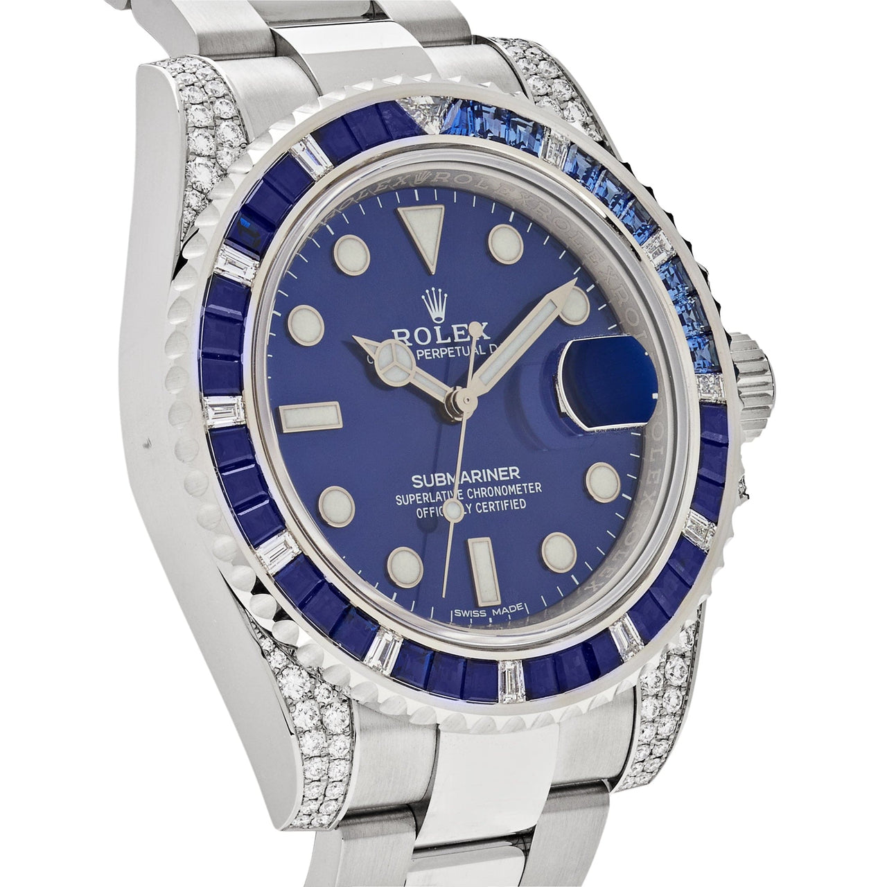 Rolex Submariner White Gold Blue Sapphire & Diamond Dial & Bezel 116659SABR wrist aficionado