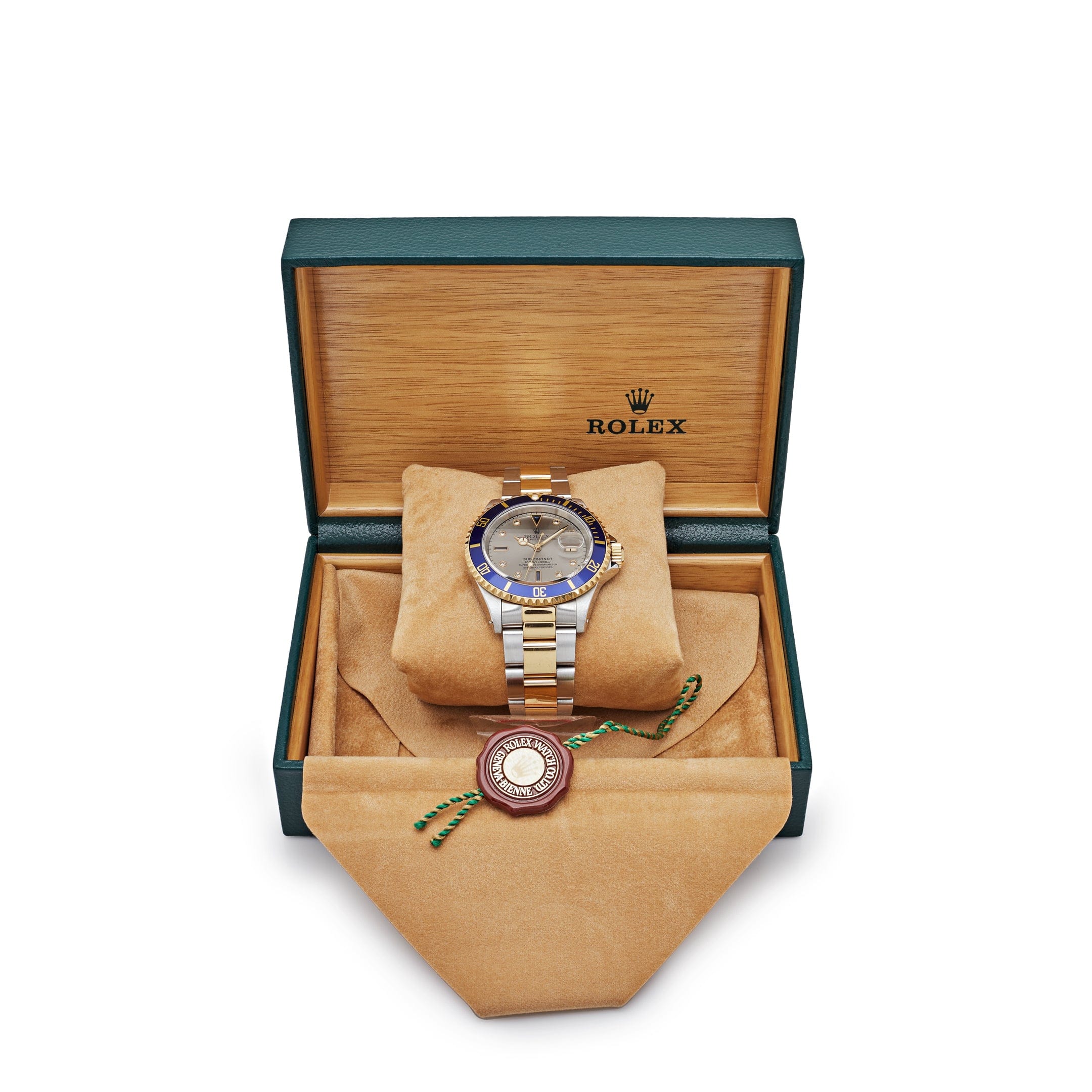 Rolex Submariner Date 16613 Stainless Steel Slate Serti Diamond Dial