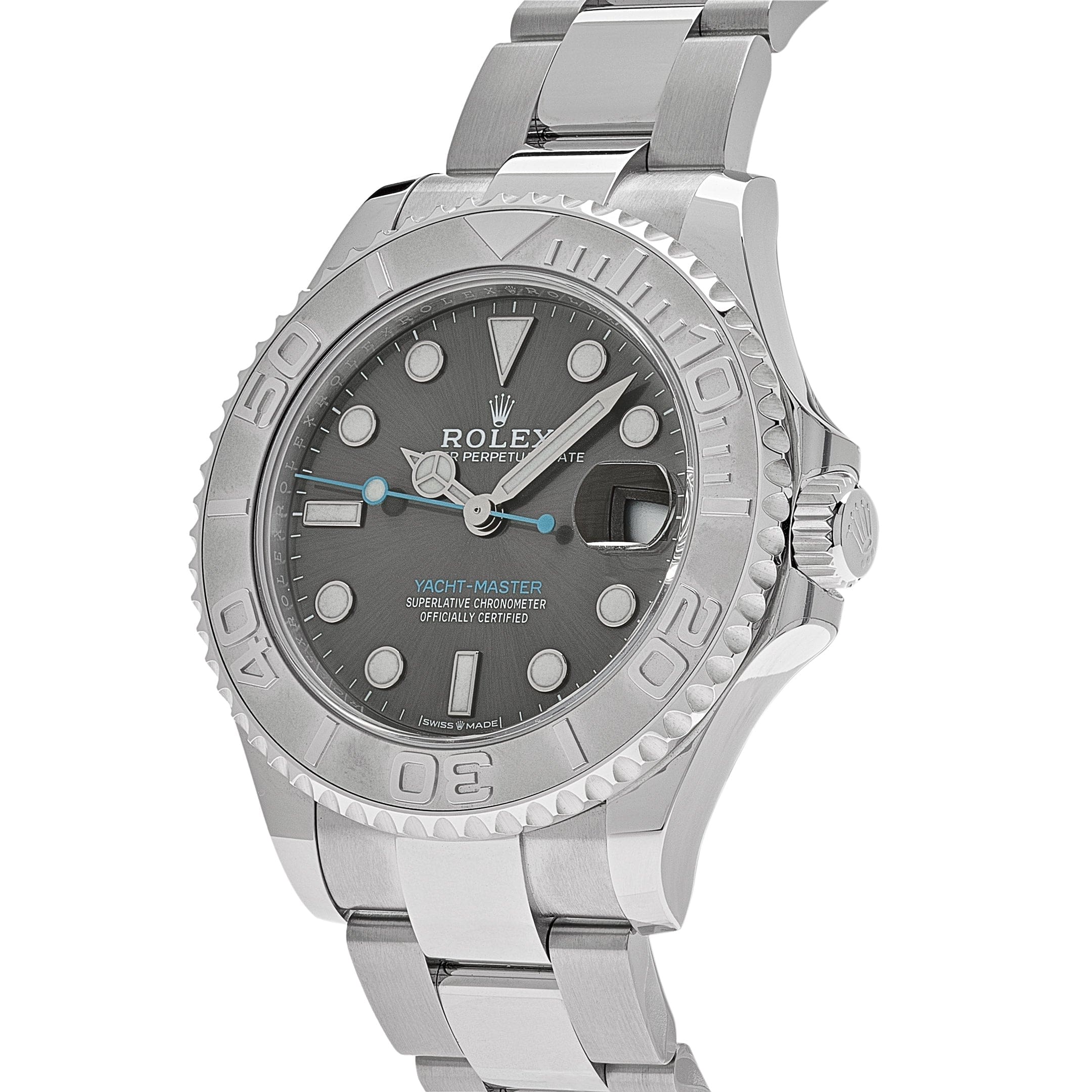 Rolex Yacht-Master 37 Steel & Platinum Rhodium Dial 268622 (2022) wrist aficionado
