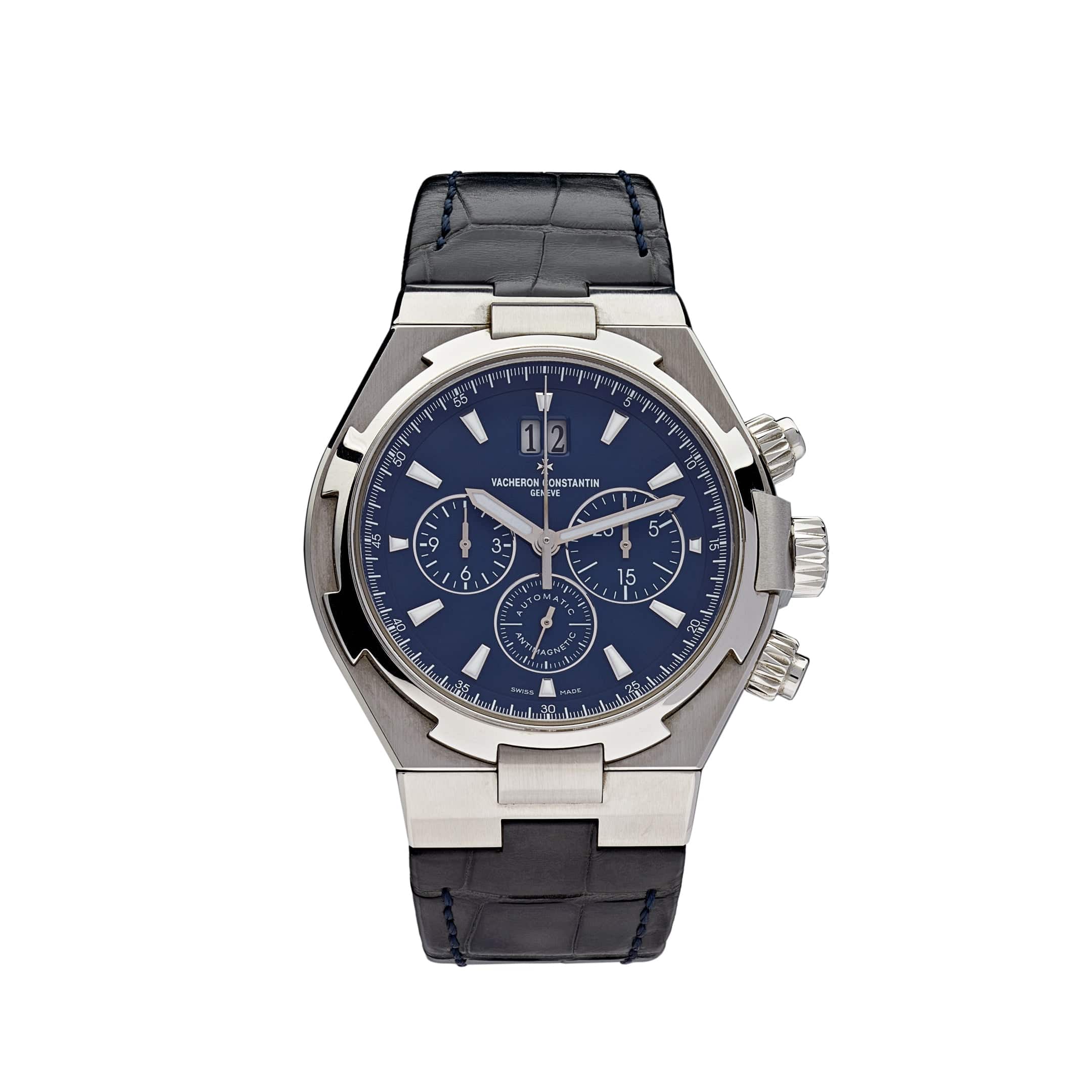 Vacheron Constantin Overseas Chronograph Stainless Steel Blue Dial 49150/000A-9745 Wrist Aficionado