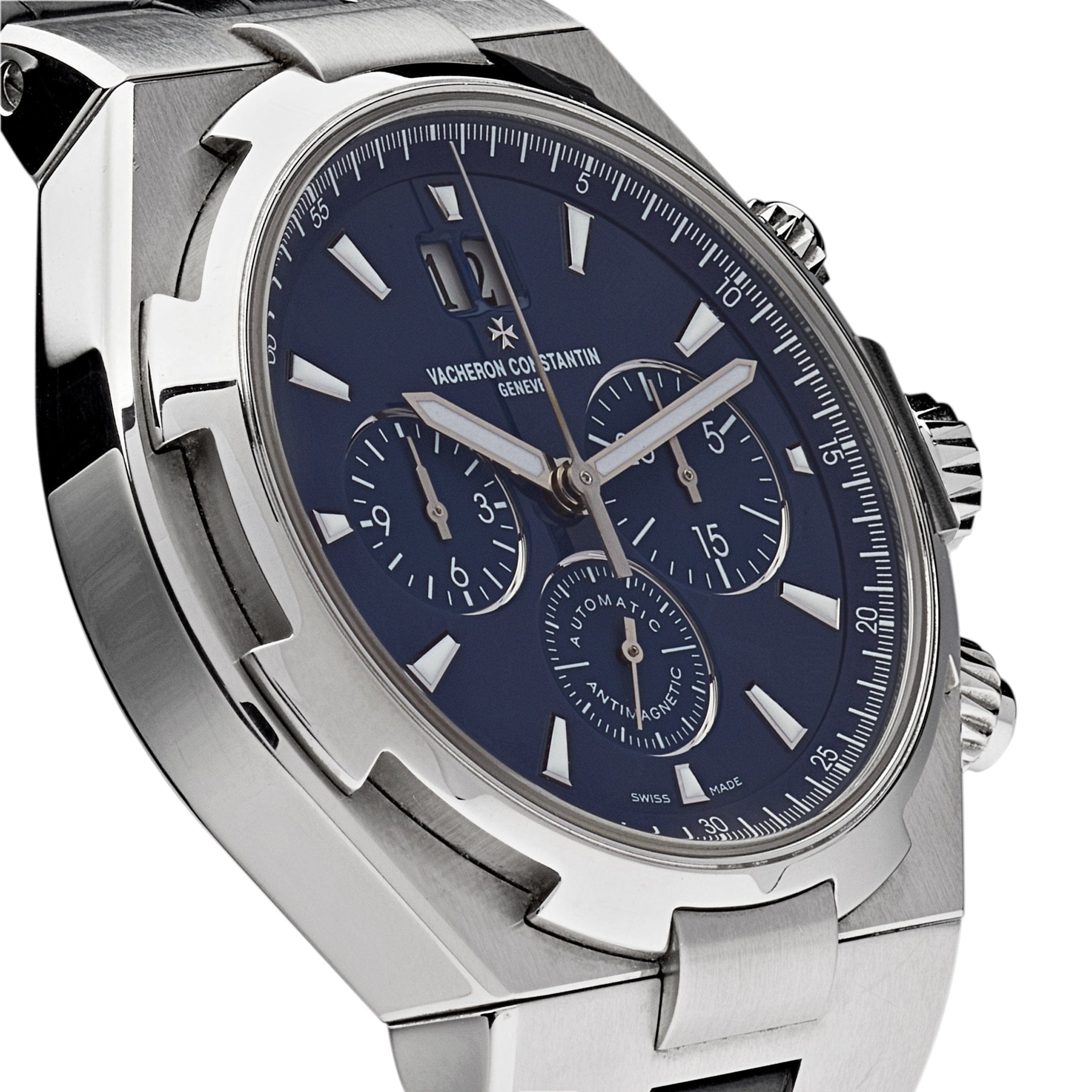 Vacheron Constantin Overseas Chronograph Stainless Steel Blue Dial 49150/000A-9745 Wrist Aficionado