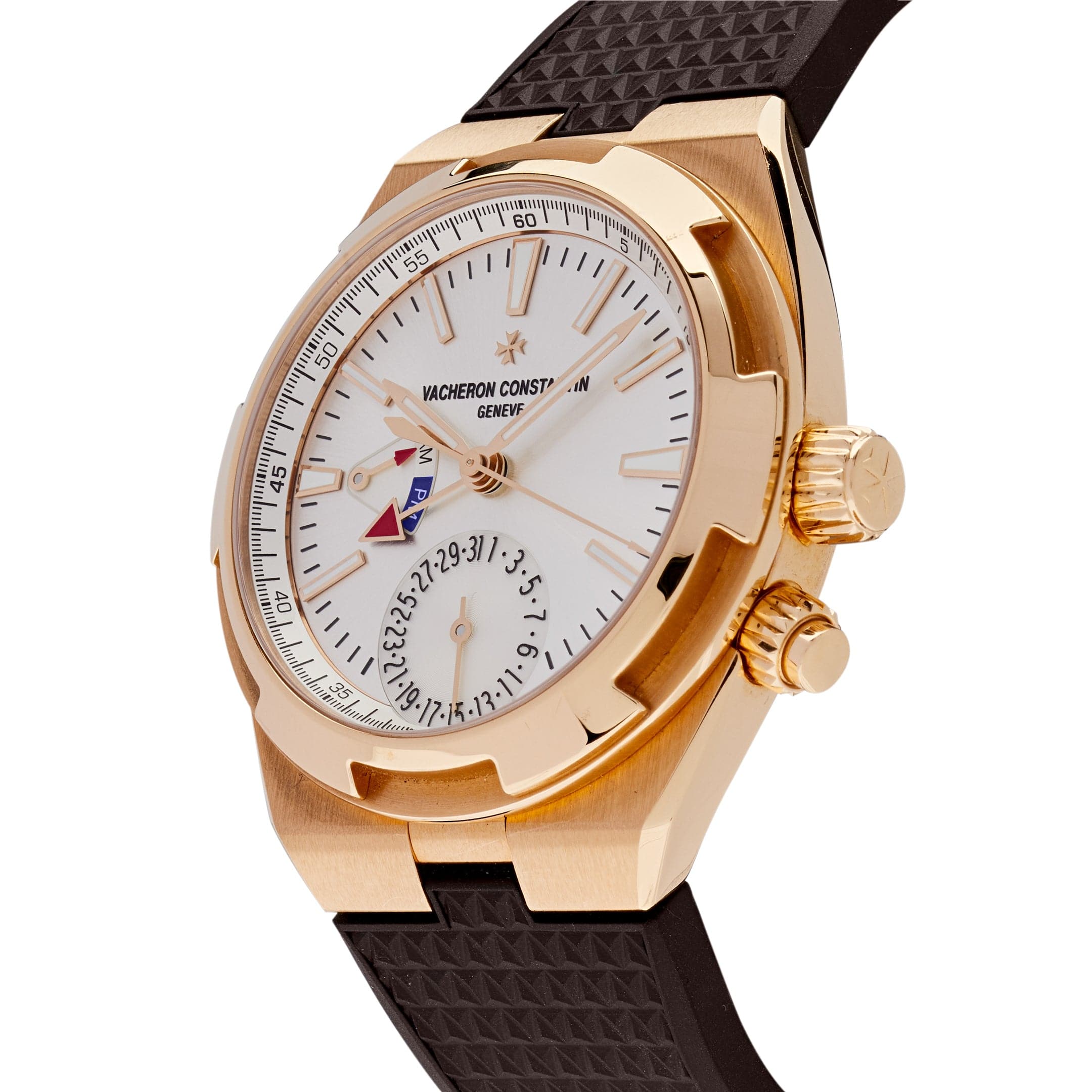 Vacheron Constantin Overseas Dual Time 7900V/000R-B336 Rose Gold Silver Dial