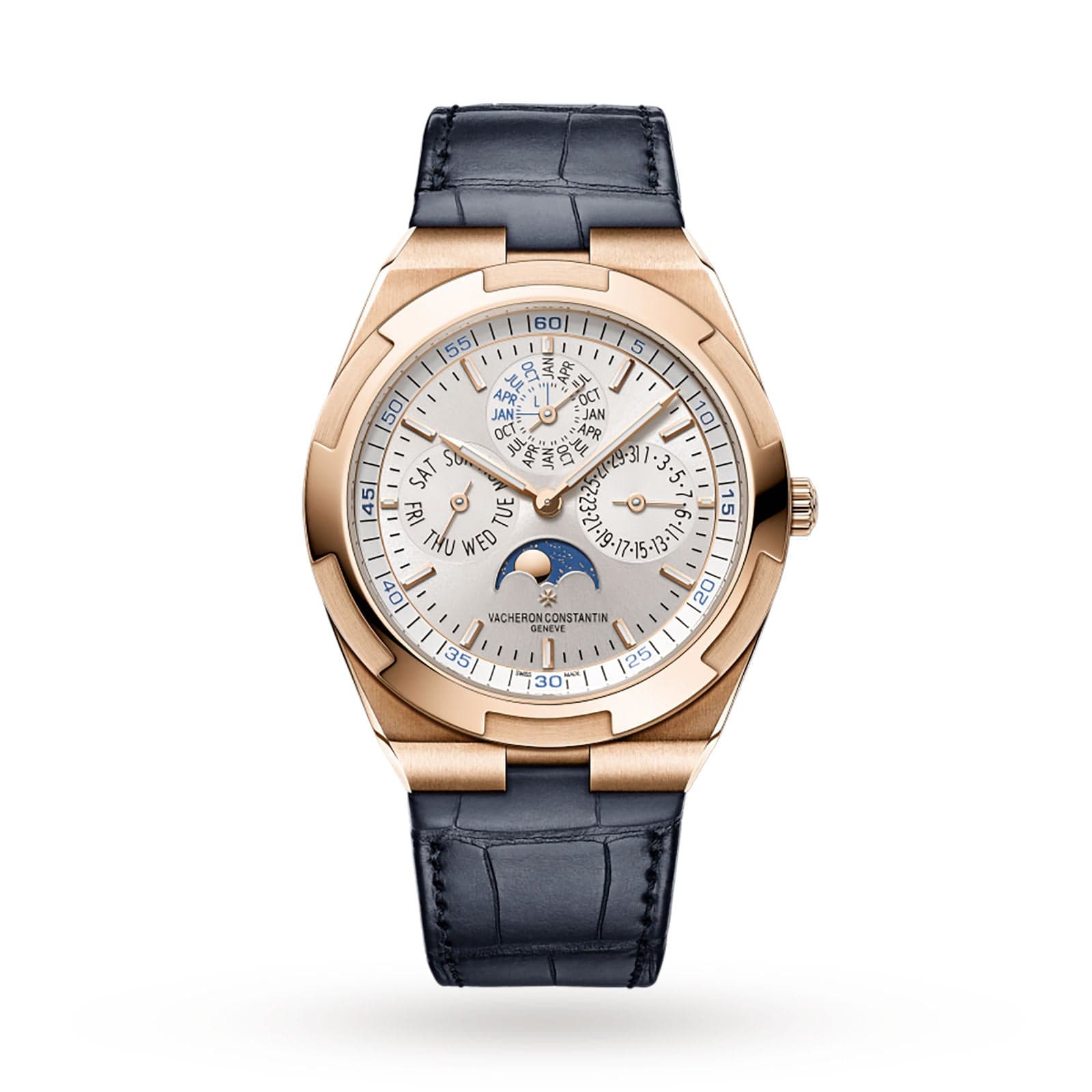 Vacheron Constantin Overseas Ewiger Kalender Extra-flach Rose Gold Silver Dial 4300V/000R-B064 Wrist Aficionado