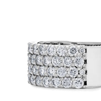 Thumbnail for White Diamond Four-Row Ring