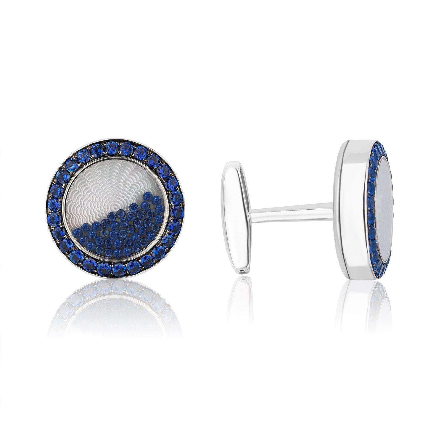 Cufflinks White Gold Cufflinks - 18k Pinctada Maxima - Côtes de Genève Pattern Wrist Aficionado