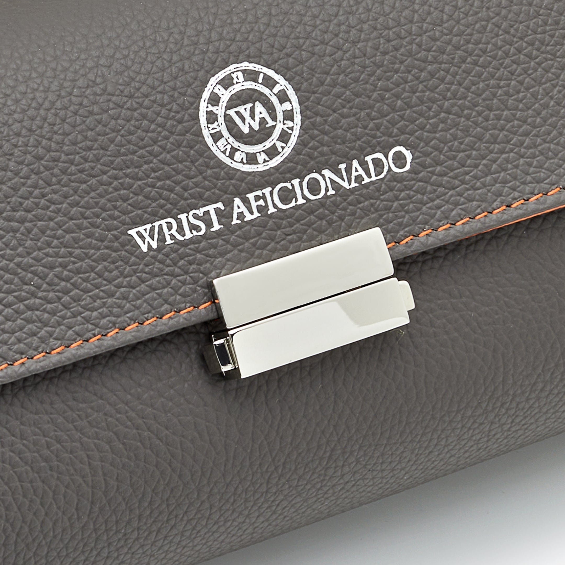 Wrist Aficionado 4-Piece Watch Roll Orange and Grey