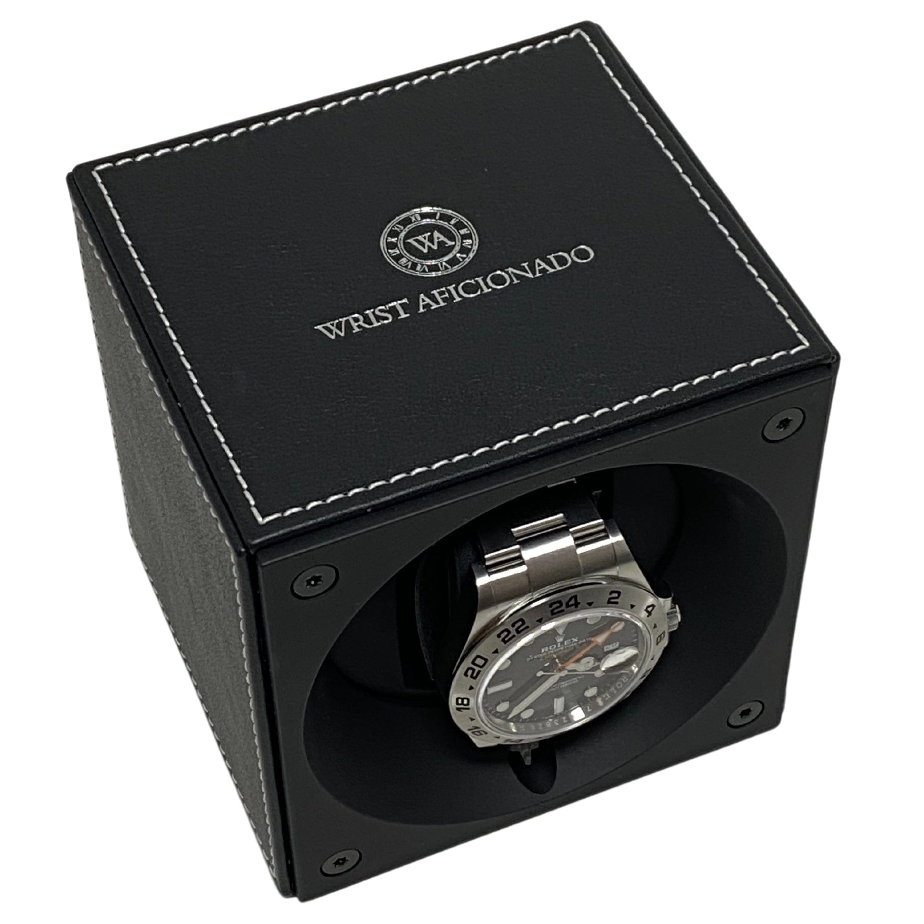 Watch Winder Wrist Aficionado Black Leather Single Watch Winder Wrist Aficionado