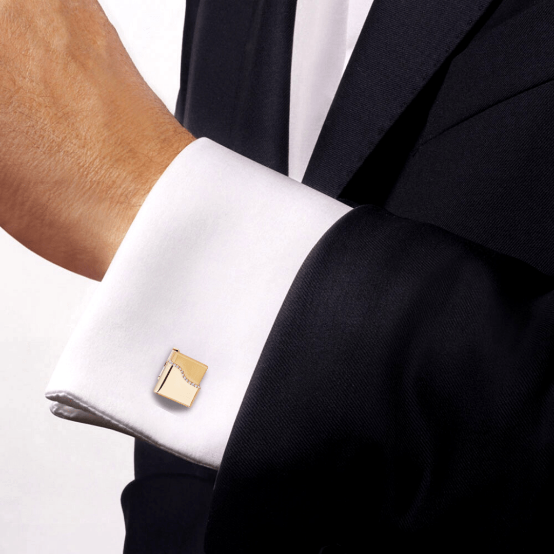 Cufflinks 18k Yellow Gold Diamond Lined Cigar Box Cufflinks Wrist Aficionado
