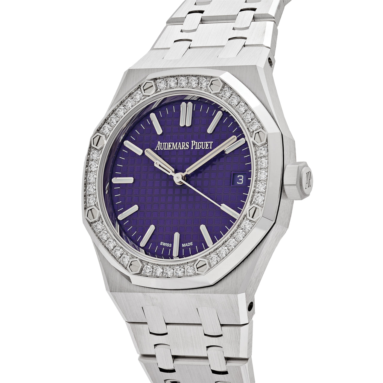 Audemars Piguet Royal Oak 15551BC.ZZ.1356BC.02 White Gold Purple Dial Diamond Bezel Special Edition (2023)