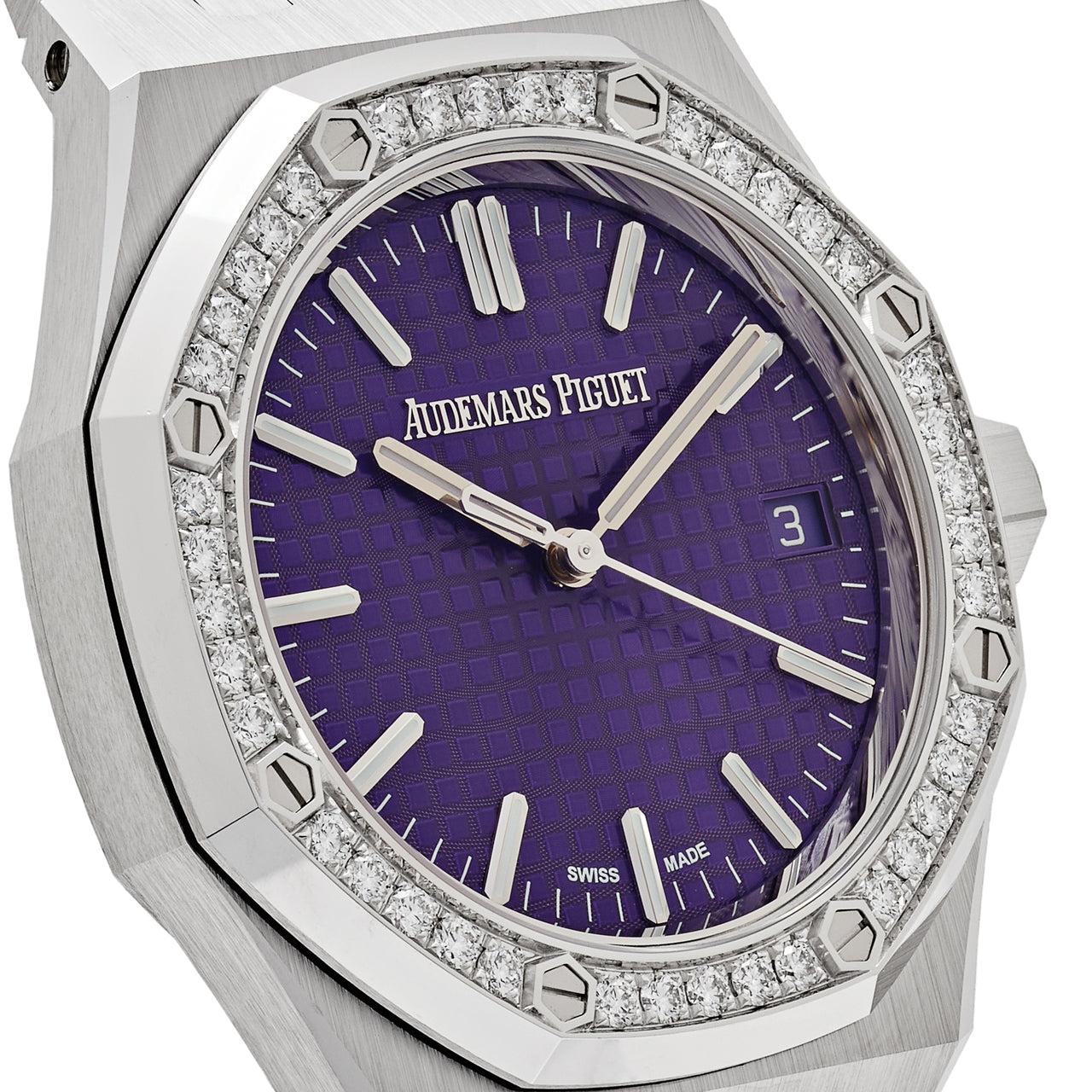 Audemars Piguet Royal Oak 15551BC.ZZ.1356BC.02 White Gold Purple Dial Diamond Bezel Special Edition (2023)