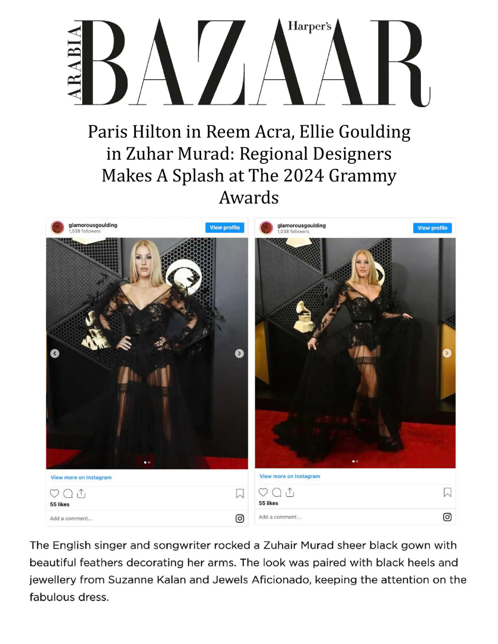 Paris Hilton in Reem Acra, Ellie Goulding in Zuhair Murad: Regional Designers Makes A Splash at The 2024 Grammy Awards