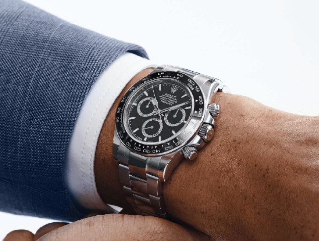 Rolex Day-Date 36 128395TBR Rose Gold Baguette Diamond Bezel Blue