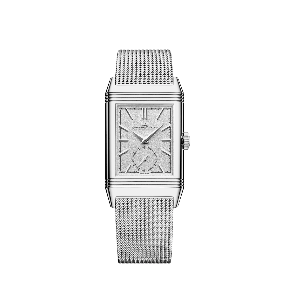 Jaeger-LeCoultre Reverso Q713312J Tribute Monoface Small Seconds White Gold Silver Dial Mesh Bracelet Limited Edition of 200