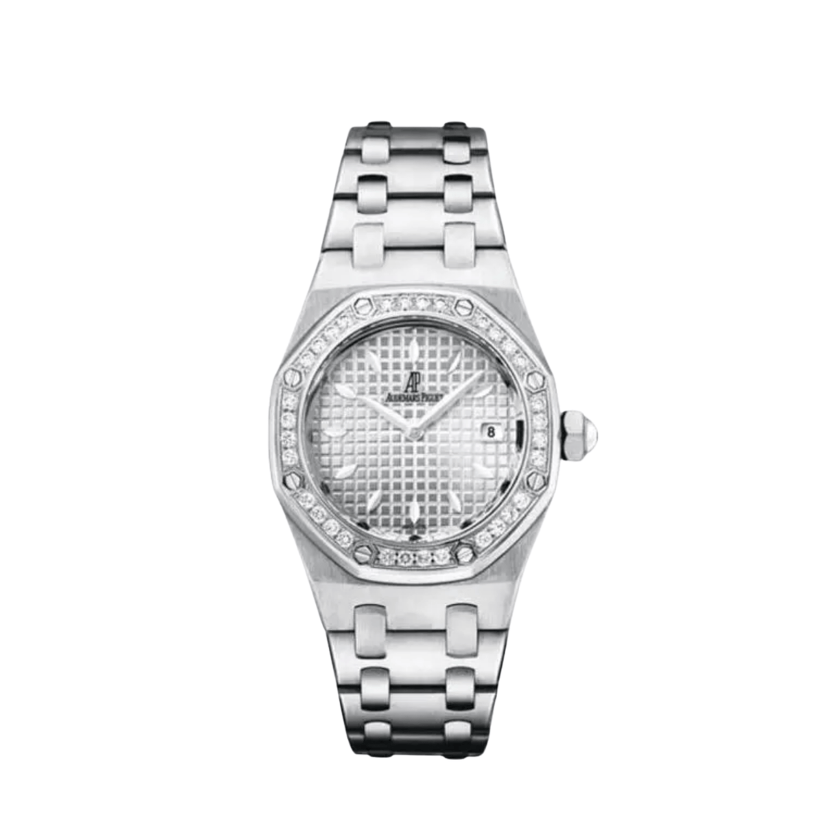 Audemars Piguet Royal Oak 67621ST.ZZ.D012CR.02 'Ladies' Stainless Steel Silver Dial Diamond Bezel Quartz