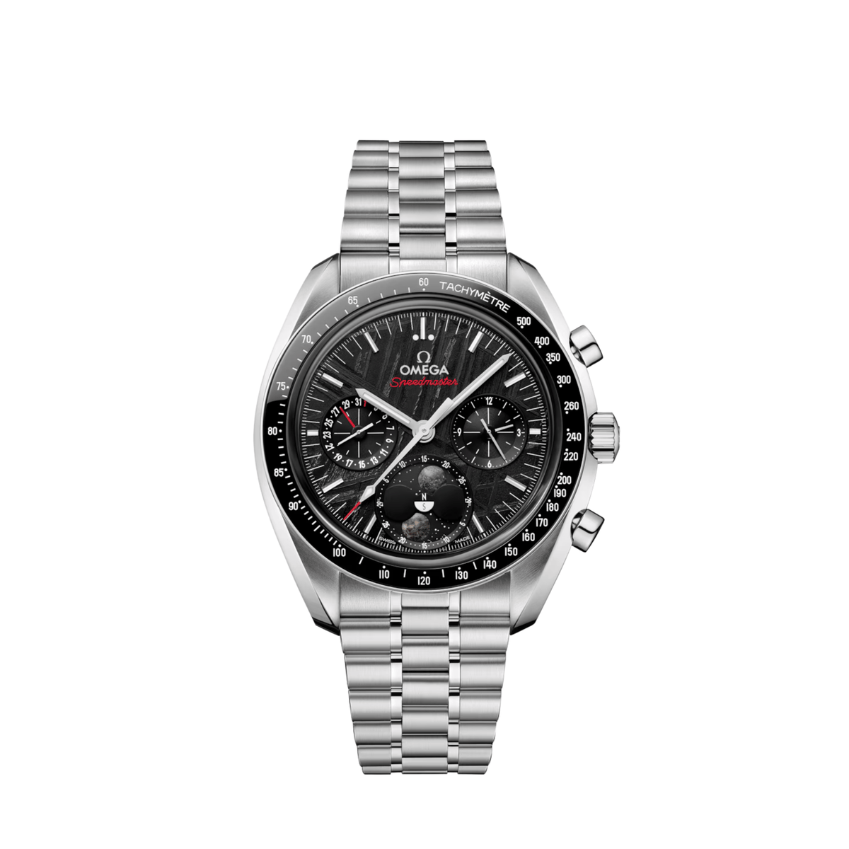 Omega Speedmaster Moonphase 304.30.43.52.01.001 Stainless Steel PVD-Coated Iron Meteorite Dial (2025)