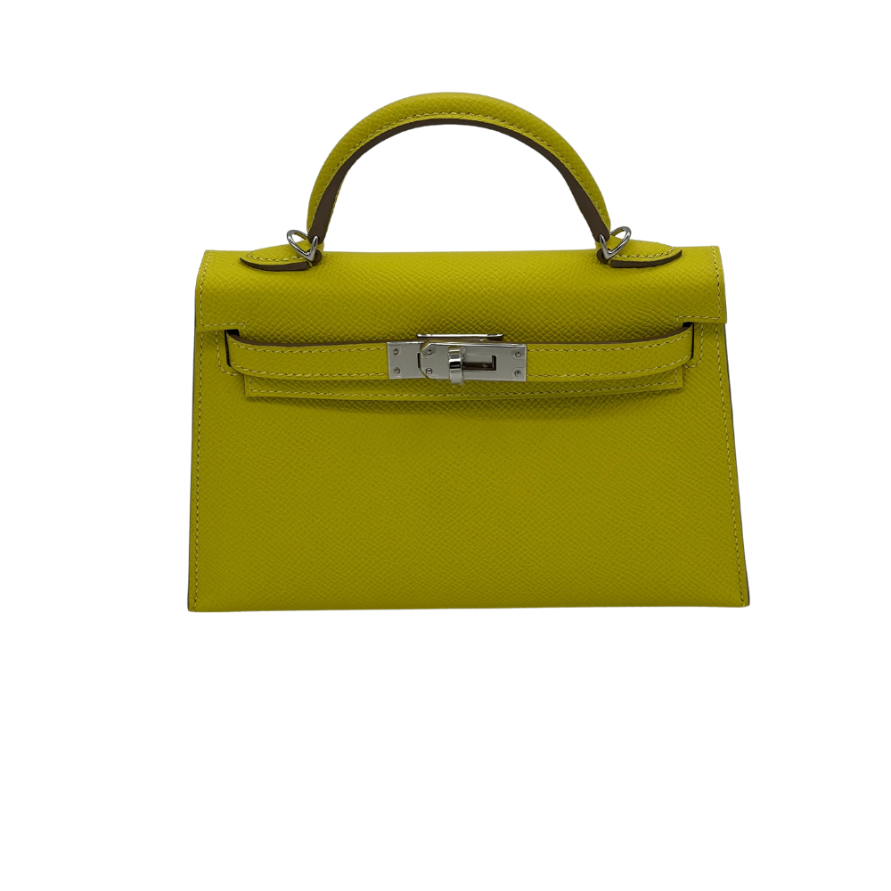 Hermès Kelly 20 Sellier Mini Epsom Lime Palladium Hardware