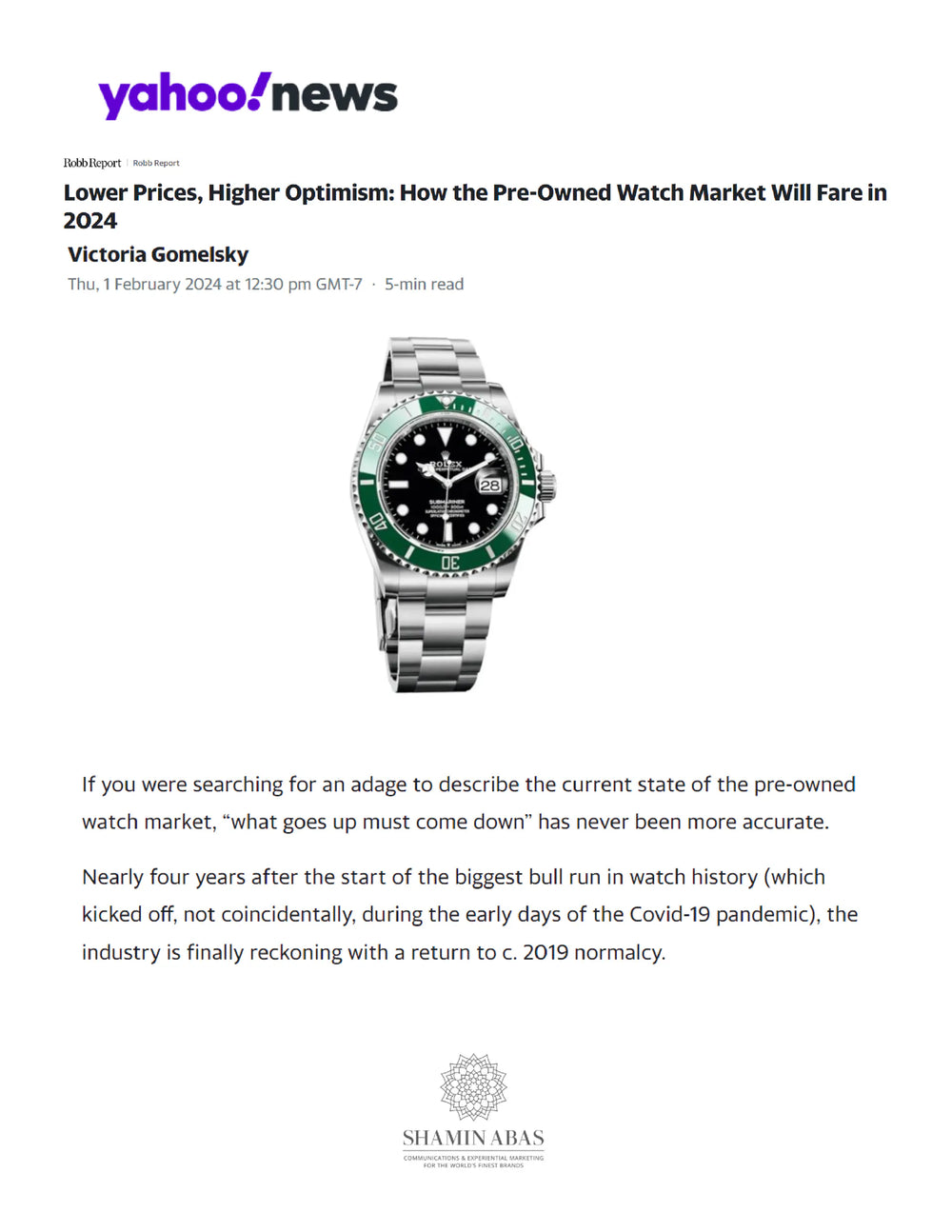 Lower Prices, Higher Optimism: How the Pre-Owned Watch Market Will Fare in 2024