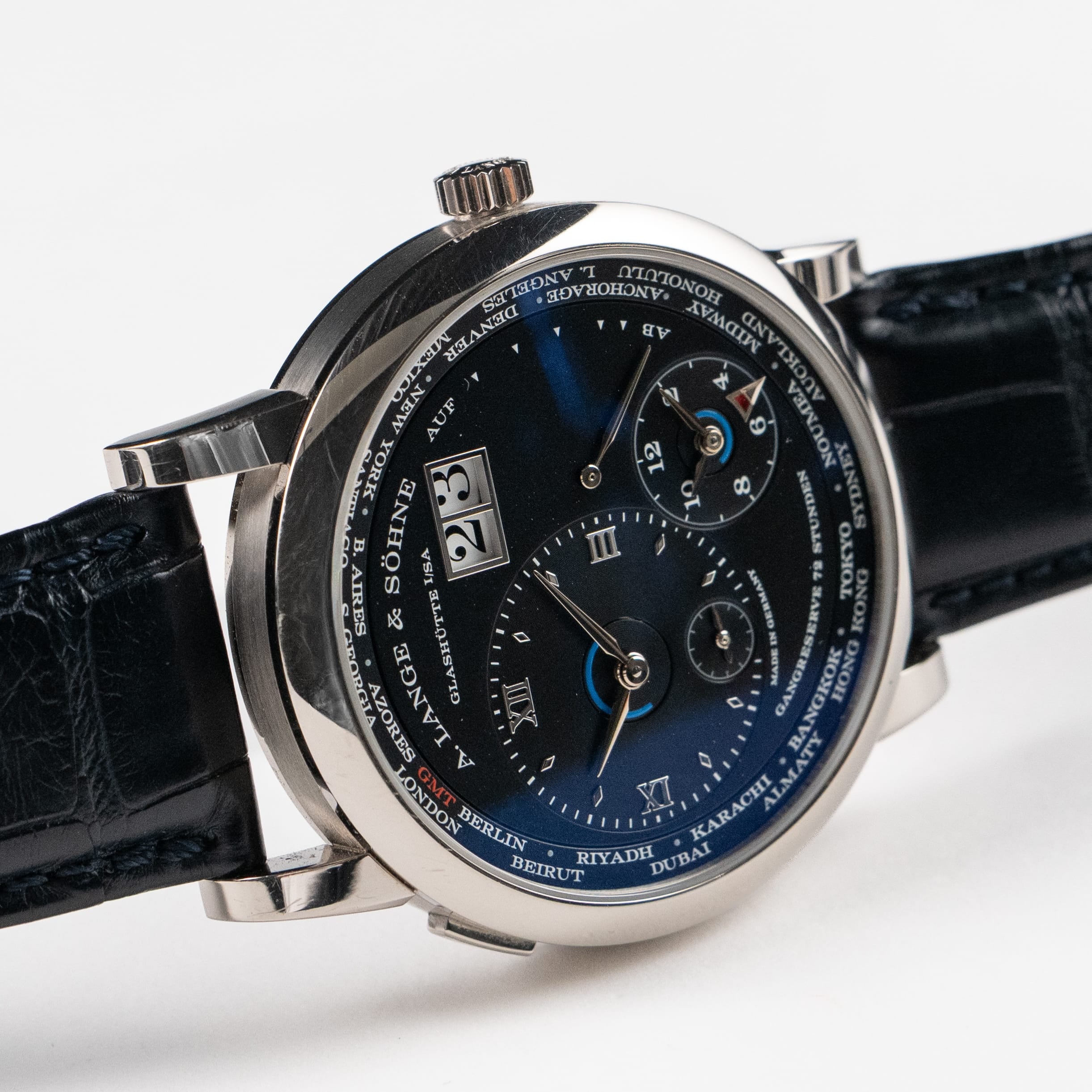 A. Lange & Söhne 136.029 Lange 1 Time Zone White Gold Black Dial (2021)
