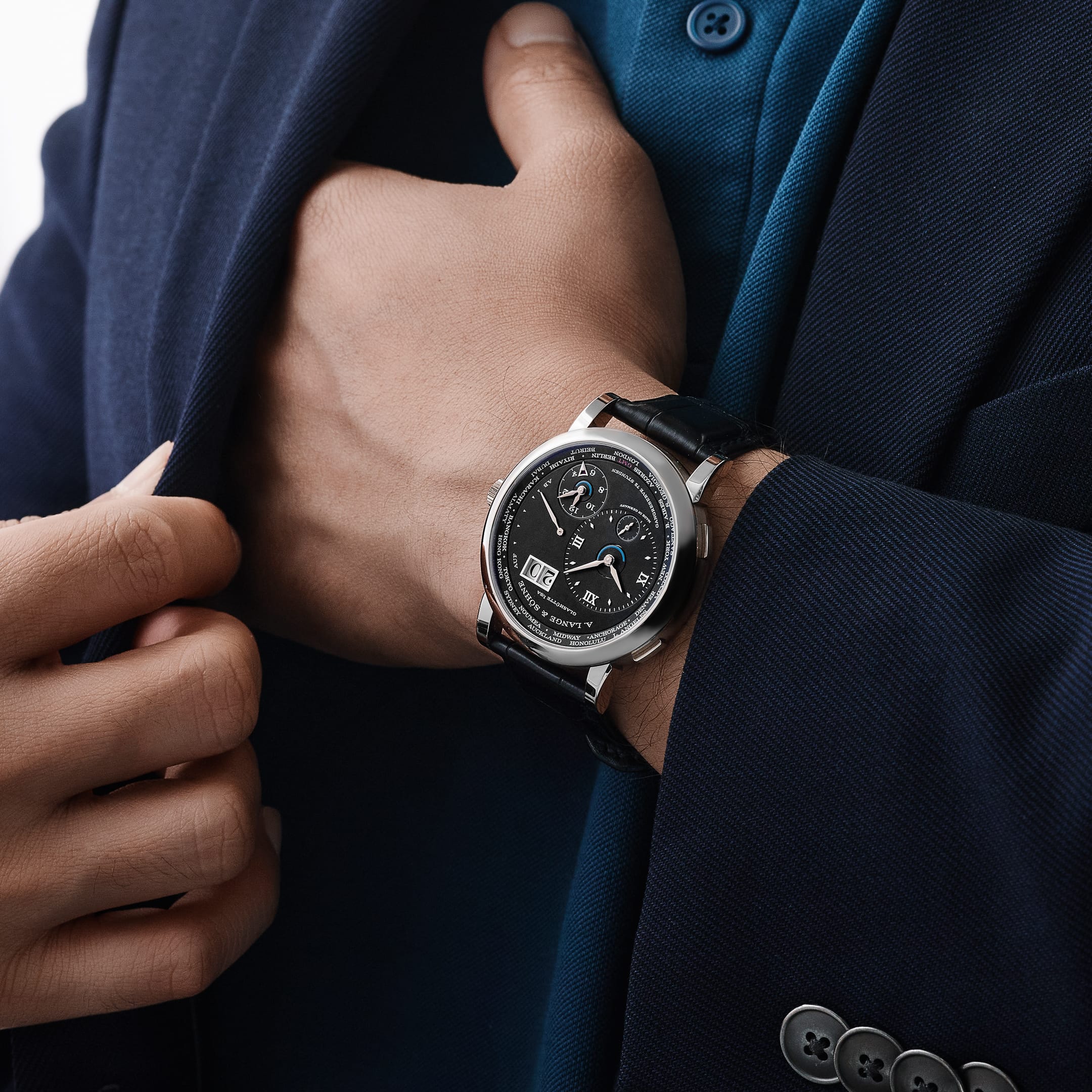 A. Lange & Söhne 136.029 Lange 1 Time Zone White Gold Black Dial (2021)