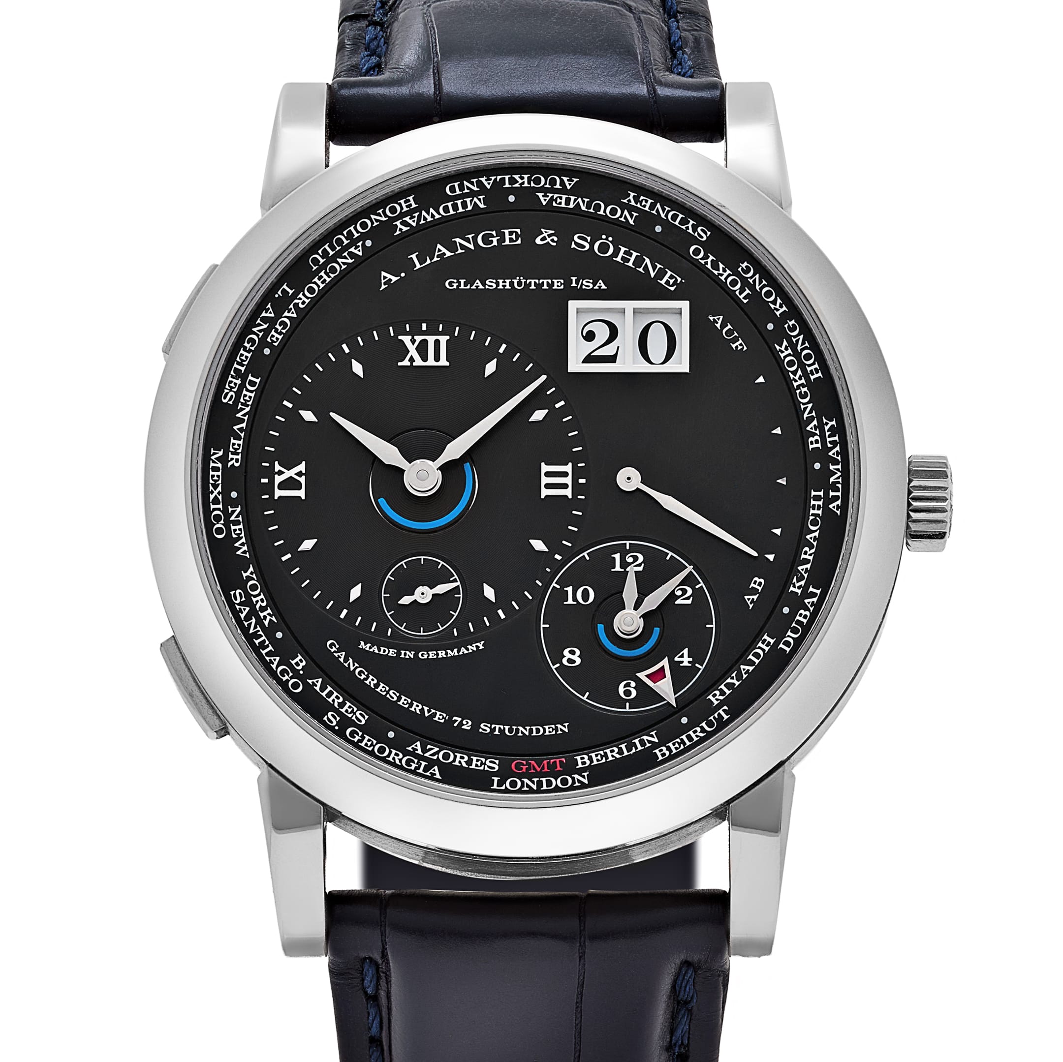 A. Lange & Söhne 136.029 Lange 1 Time Zone White Gold Black Dial (2021)