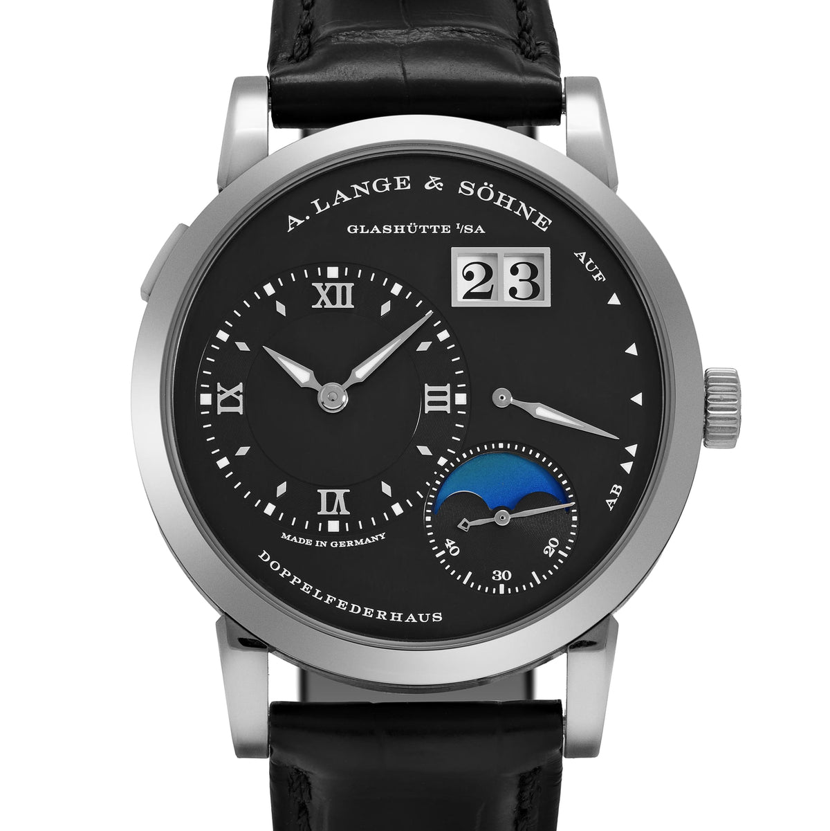 A. Lange & Söhne 192.029 Lange 1 Moon Phase White Gold Black Dial (2020)