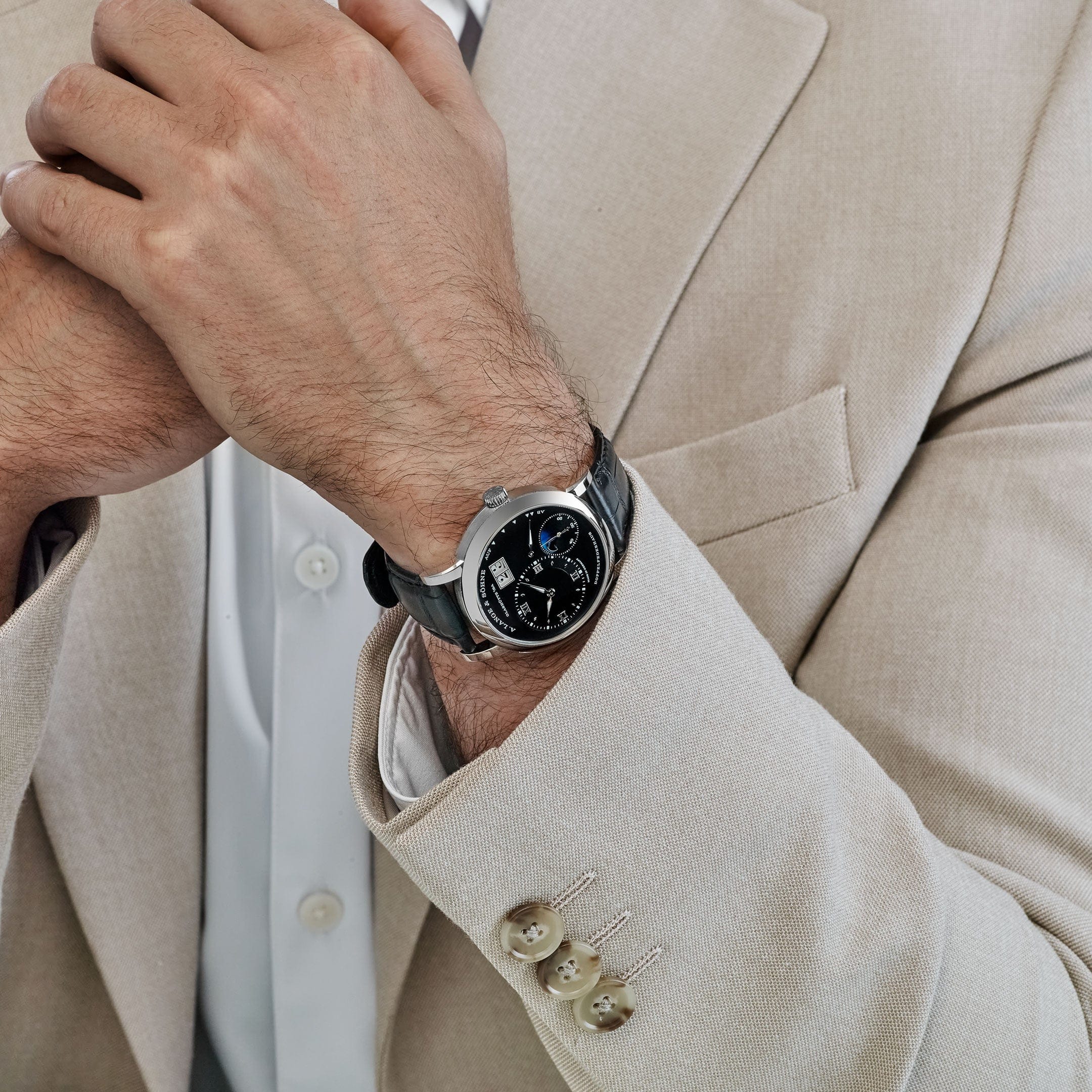 A. Lange & Söhne 192.029 Lange 1 Moon Phase White Gold Black Dial (2023)