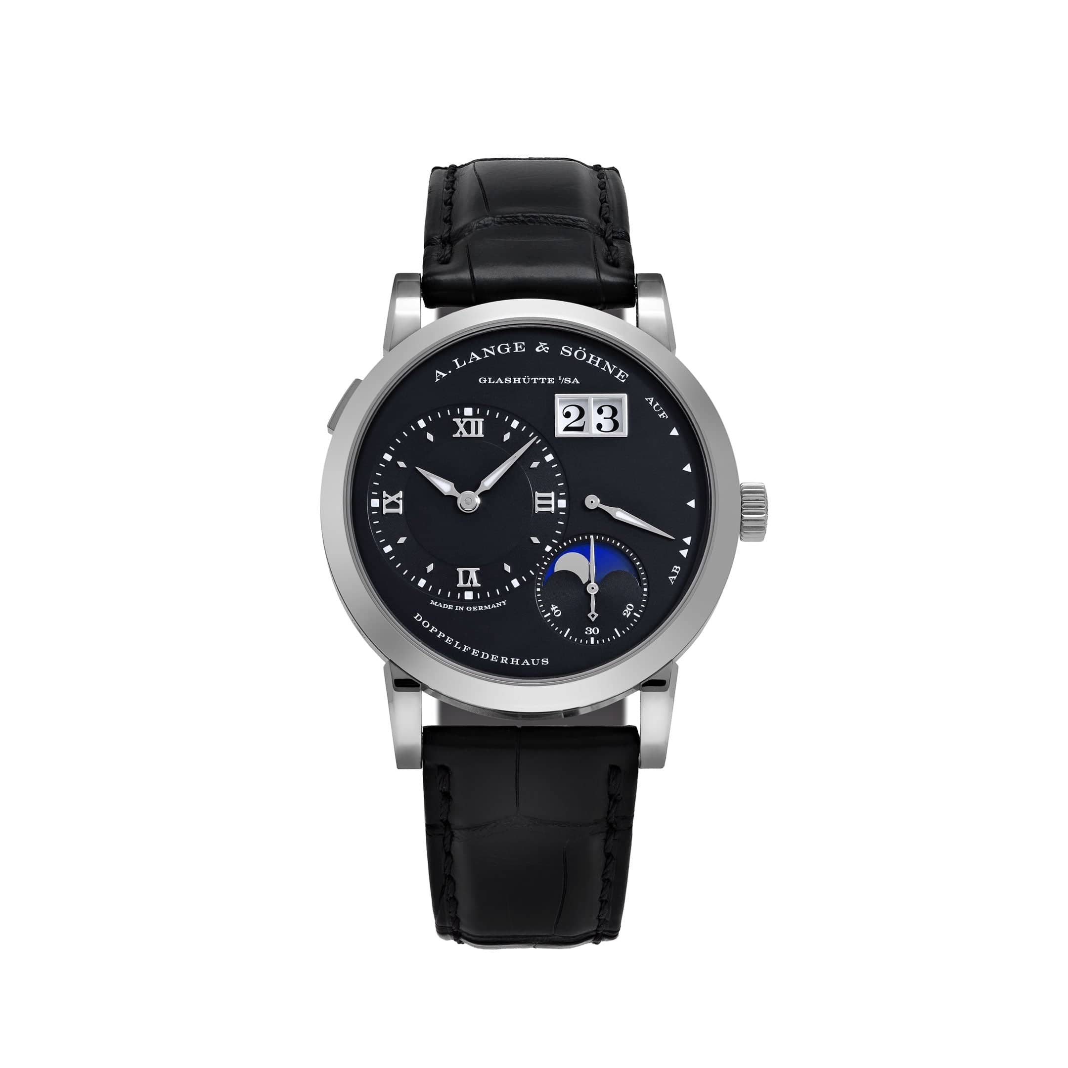 A. Lange & Söhne 192.029 Lange 1 Moon Phase White Gold Black Dial
