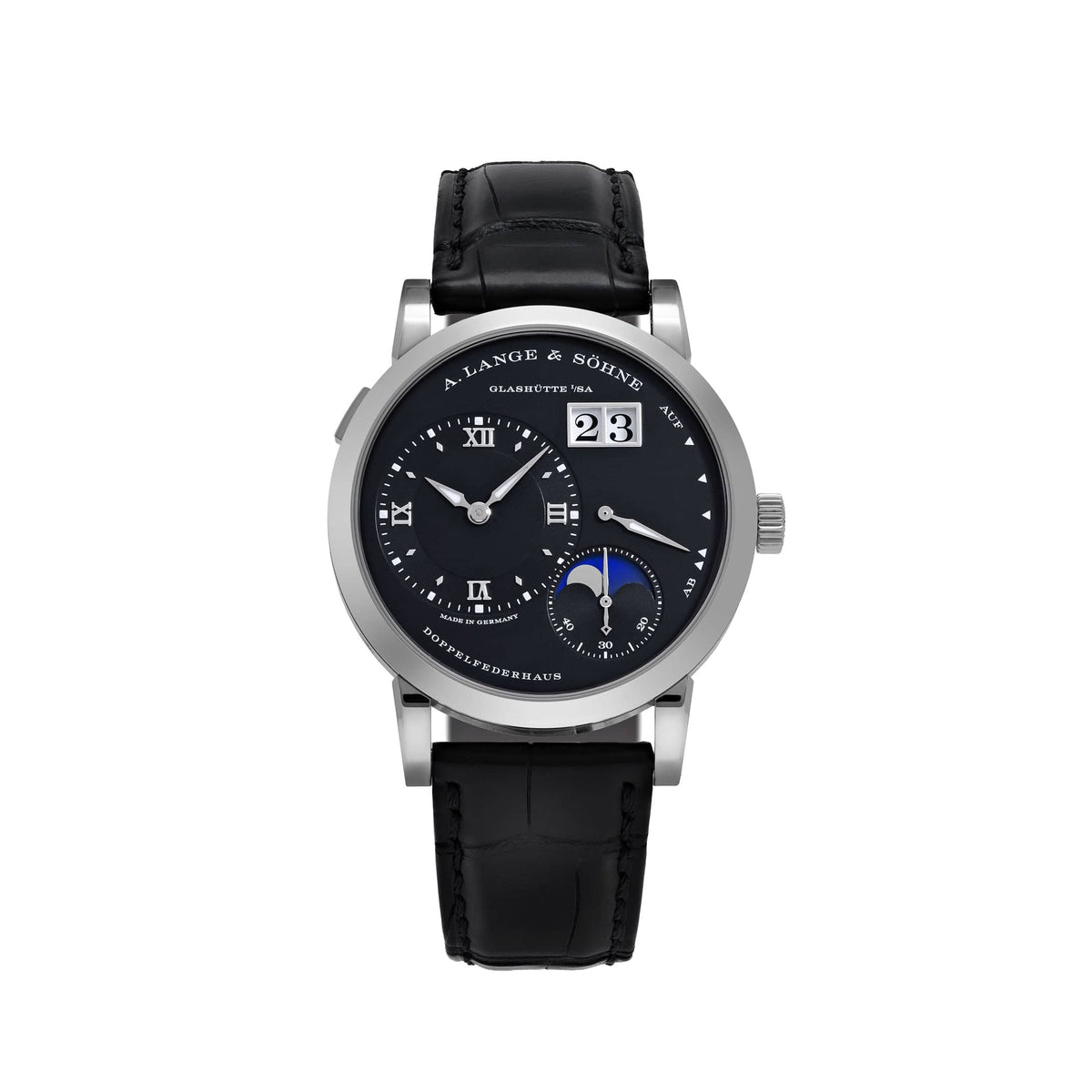 A. Lange & Söhne 192.029 Lange 1 Moon Phase White Gold Black Dial