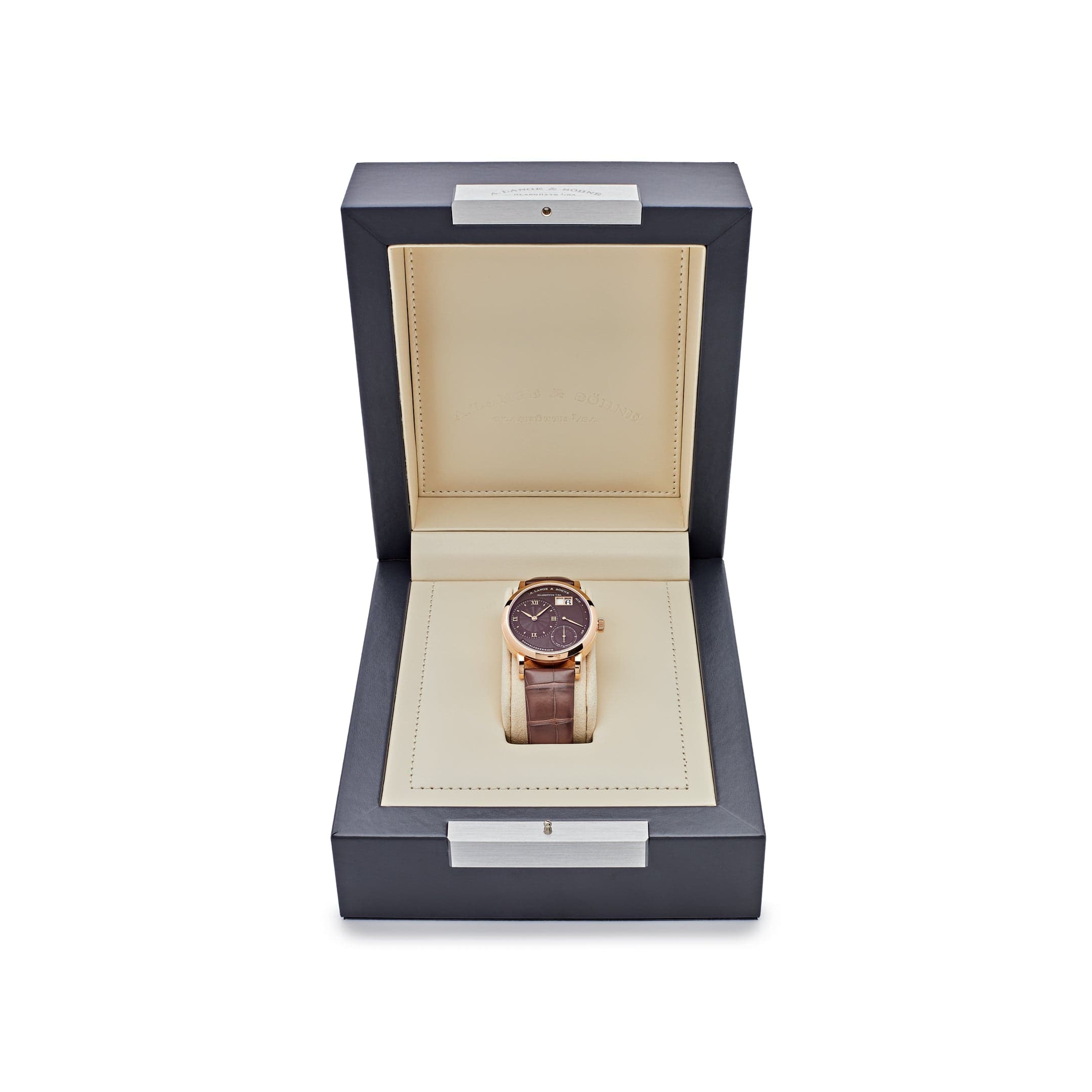 ☆新品未使用☆A. LANGE & SÖHNE 時計ケース ダークブラウン A. Lange & Söhne Little Lange 1 181.037 Rose Gold Brown Dial