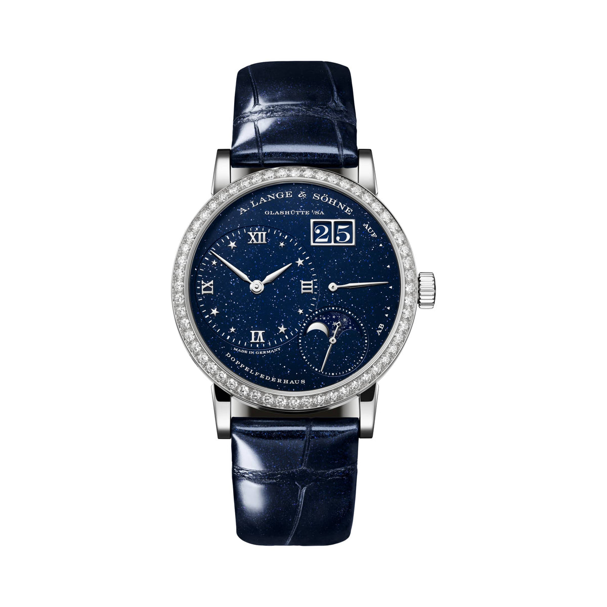 A. Lange & Söhne Little Lange 1 Moon Phase 182.886 White Gold Blue Dial Diamond Bezel (2026)