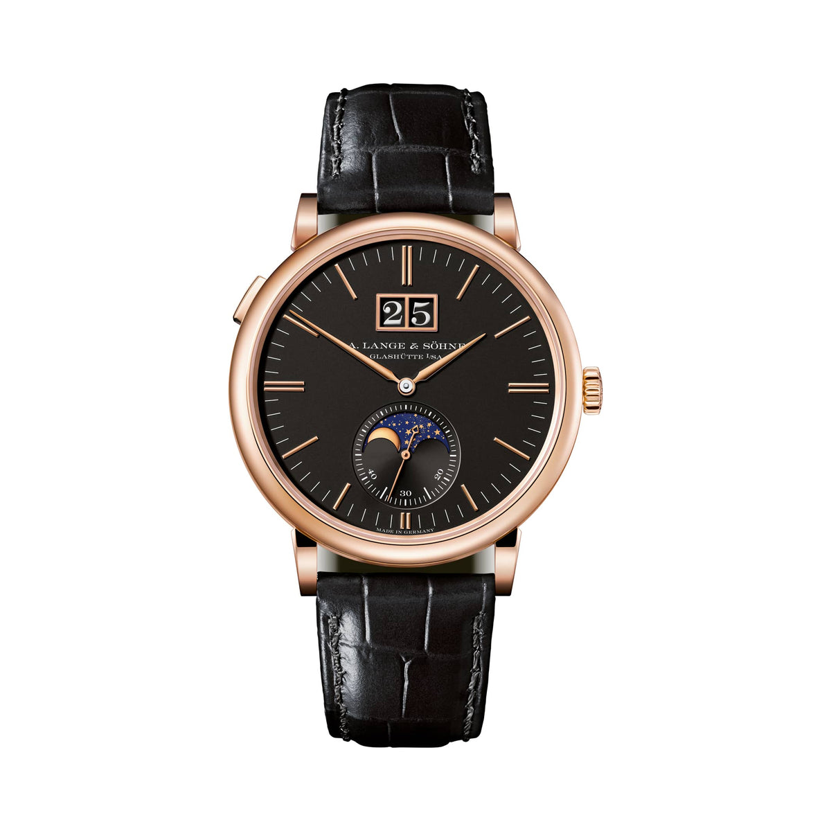A. Lange & Söhne Saxonia Moon Phase 384.031 Rose Gold Black Dial (2026)