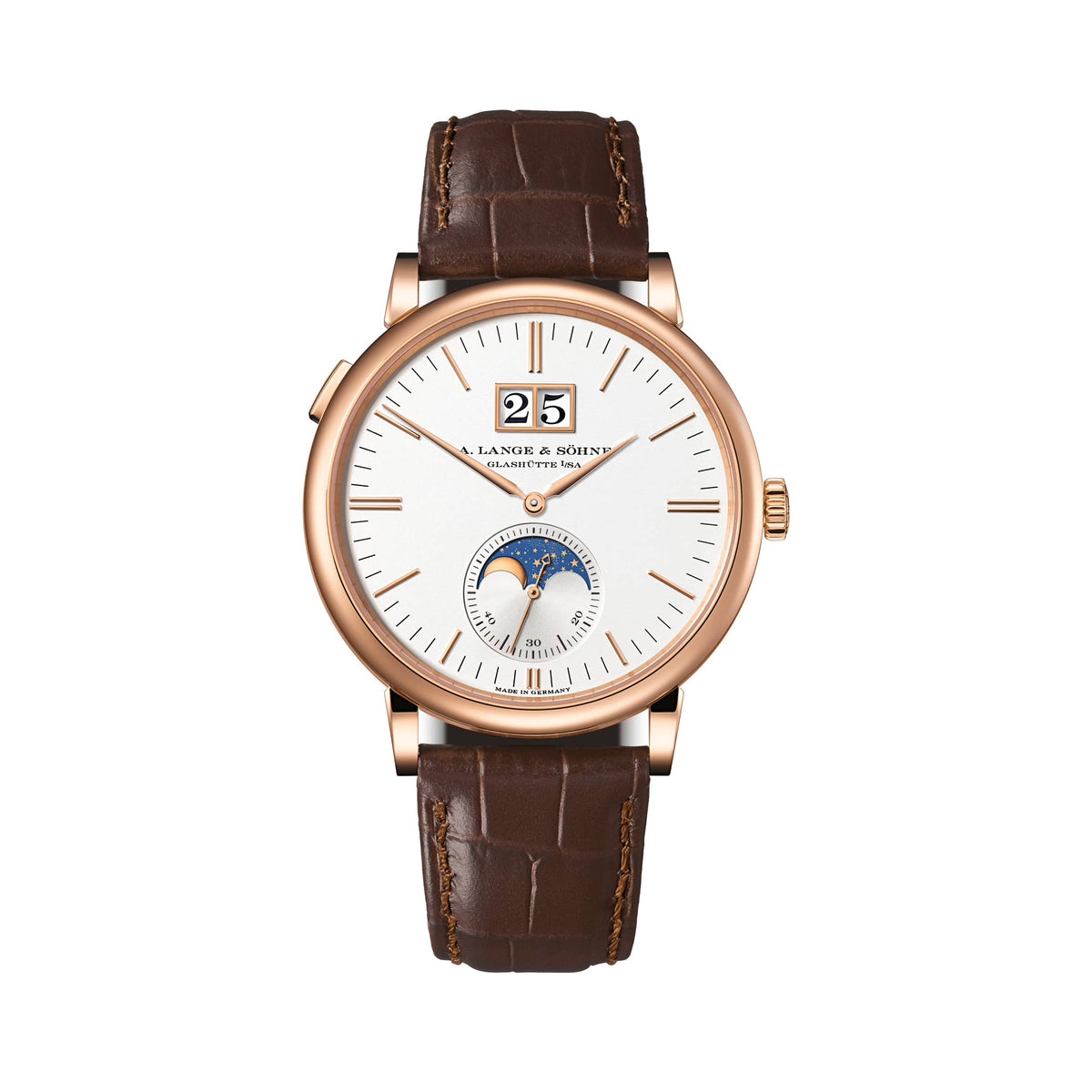 A. Lange & Söhne Saxonia Moon Phase 384.032 Rose Gold Silver Dial (2026)