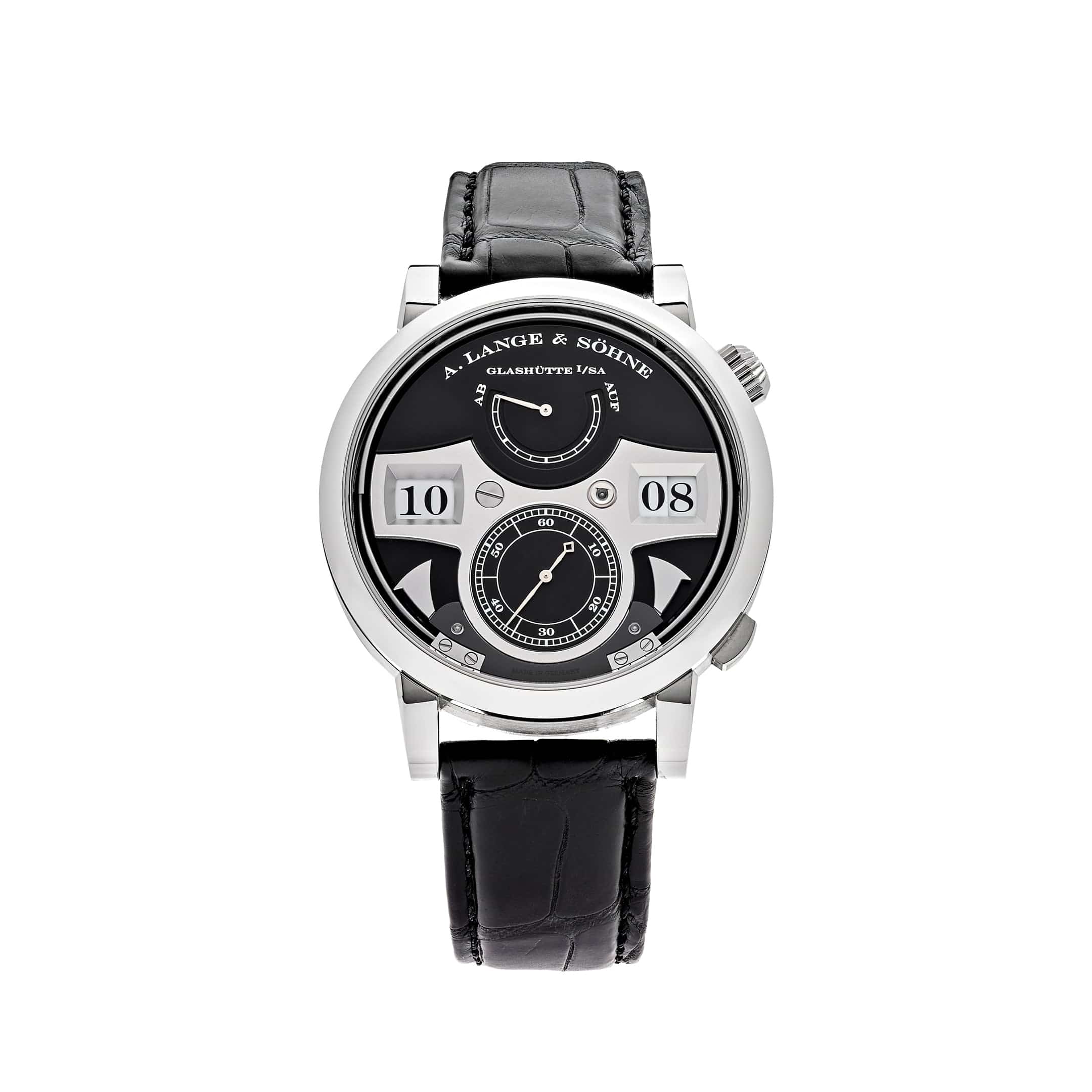 A. Lange & Söhne Zeitwerk Striking Time White Gold Black Dial 145.029 Wrist Aficionado