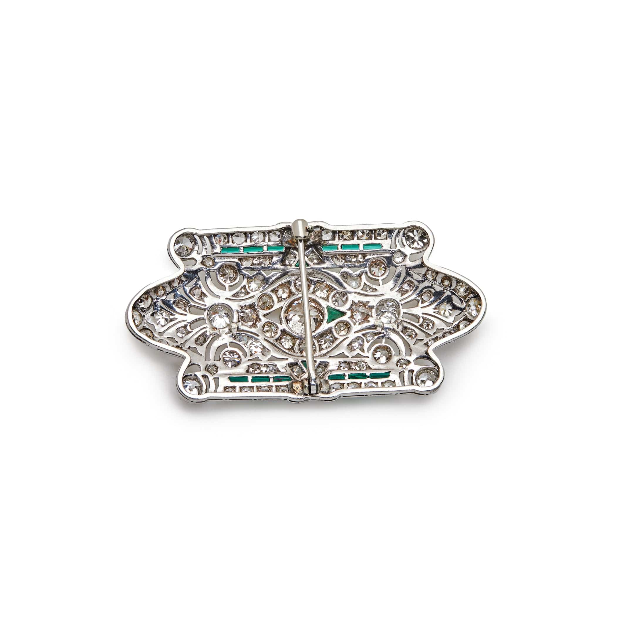 Antique Brooch Diamonds and Emeralds