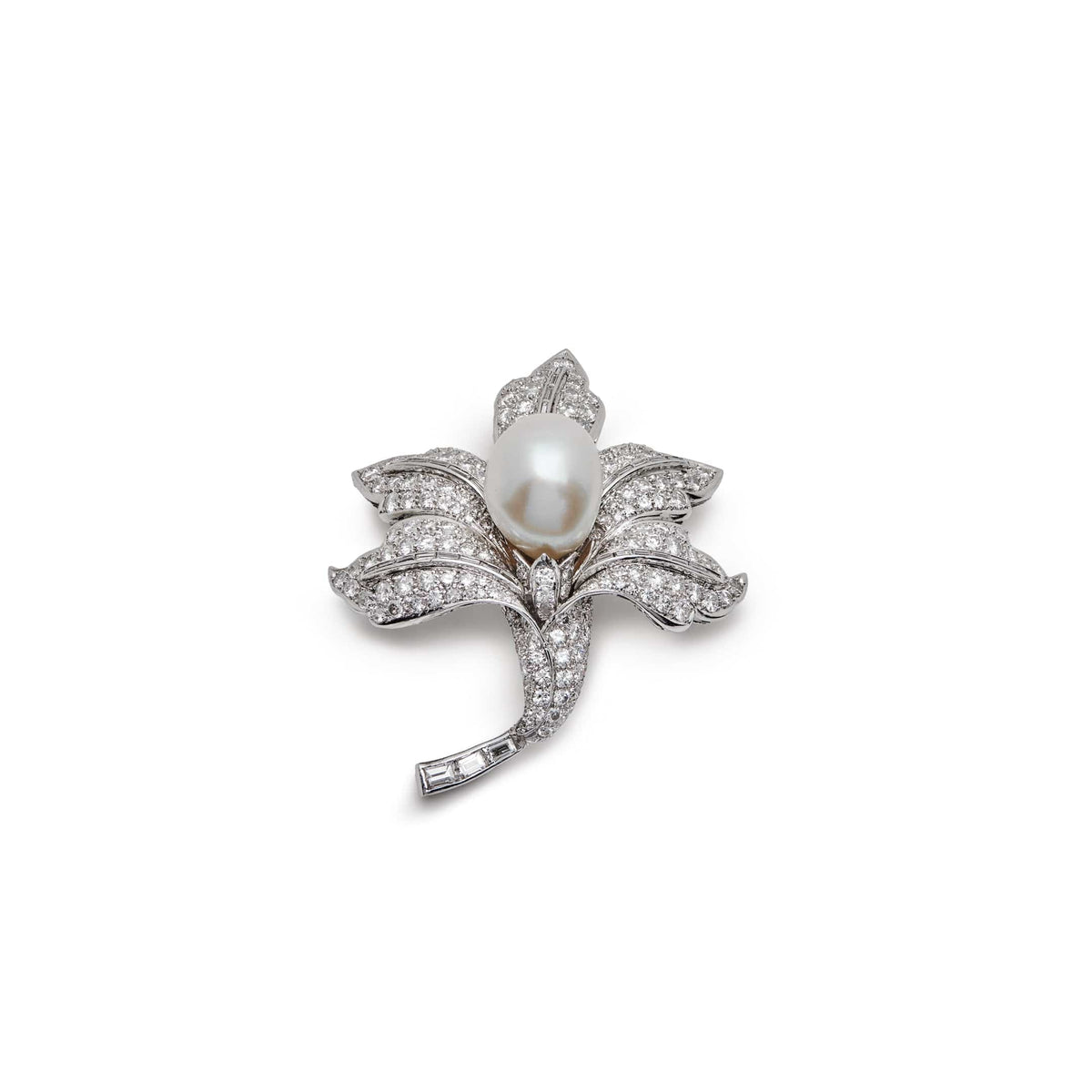 Antique Floral Pearl Brooch