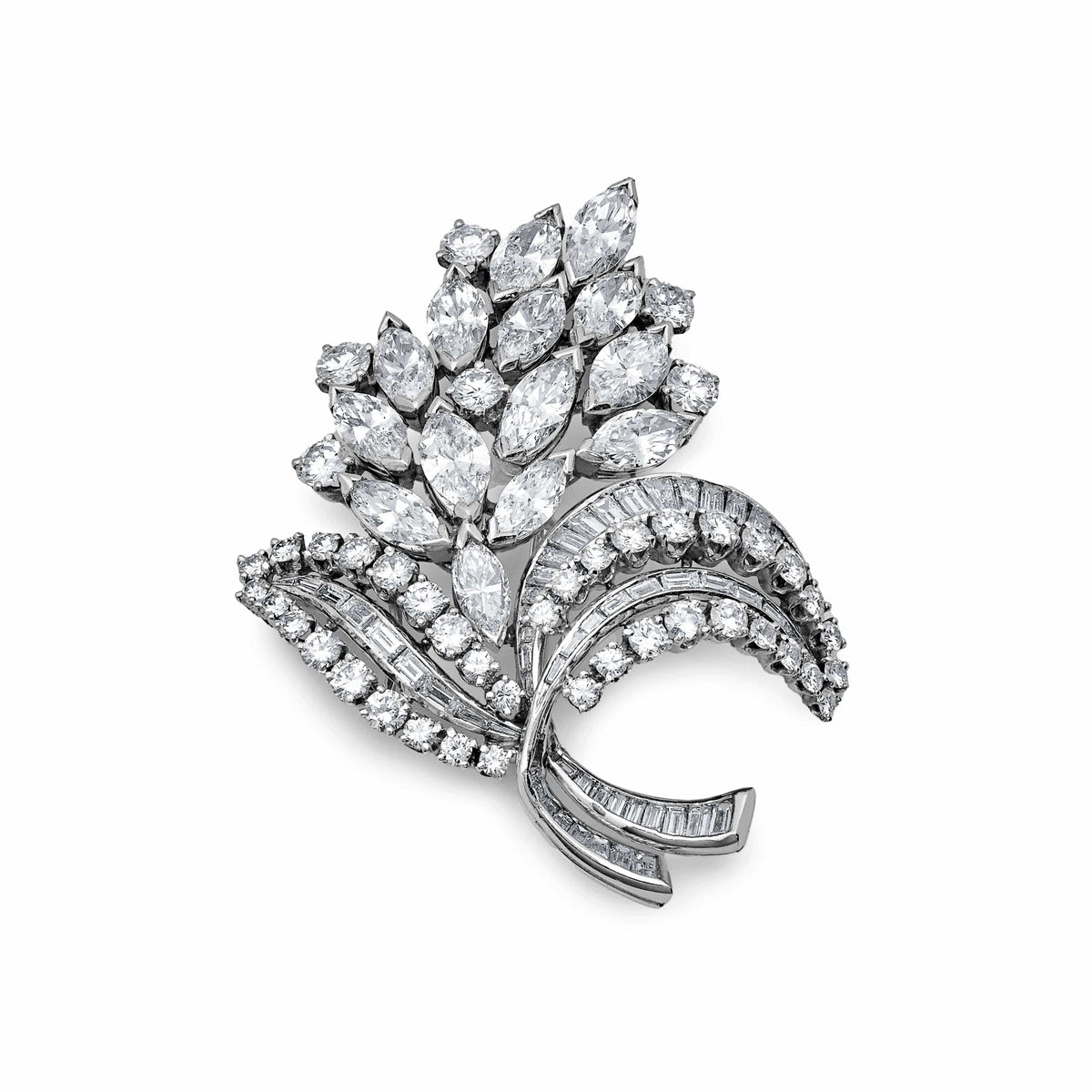 Vintage Diamond Bouquet Brooch